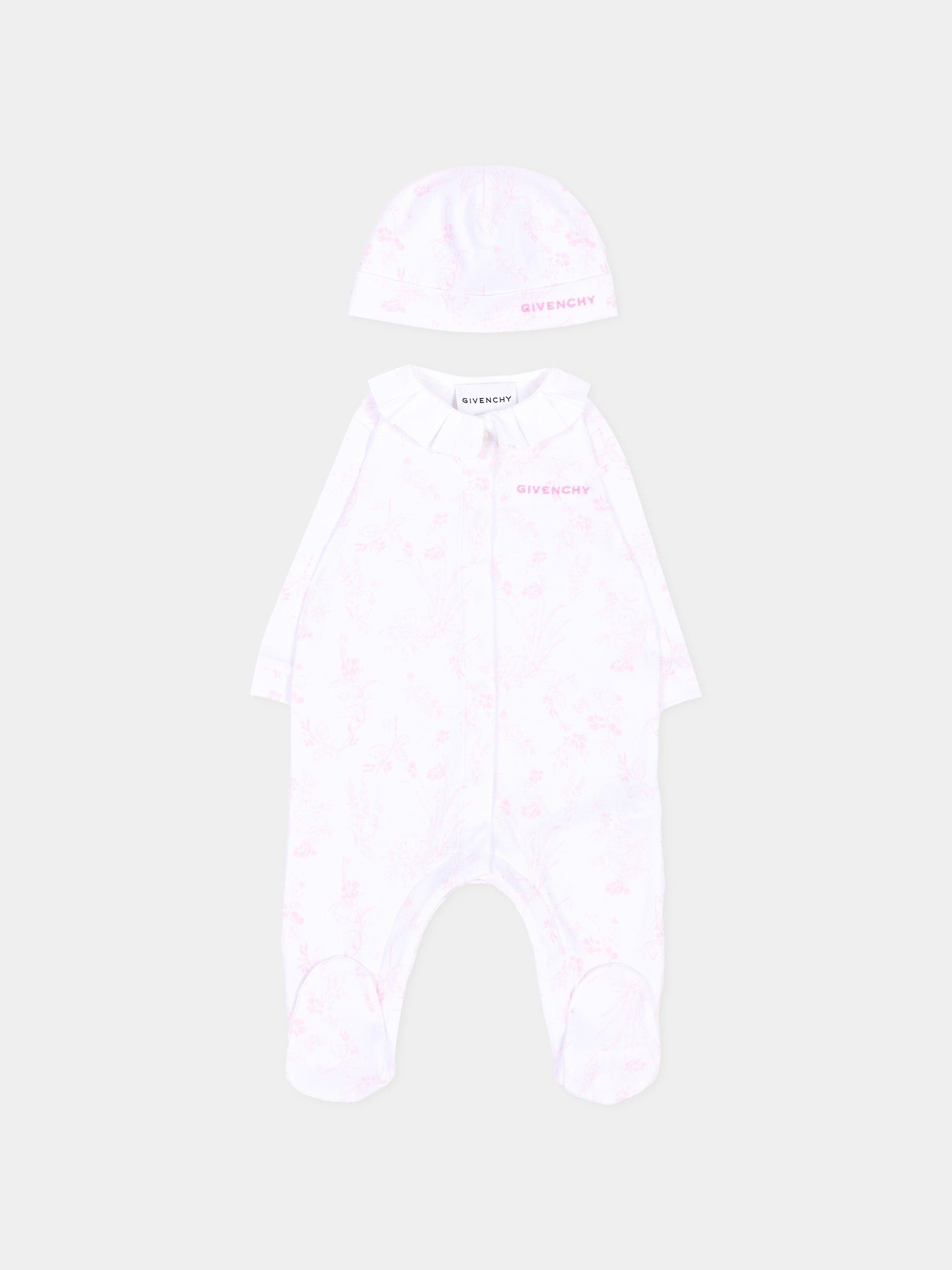 Set Tutine bianco per neonata floreale,Givenchy Kids,H31539 N54