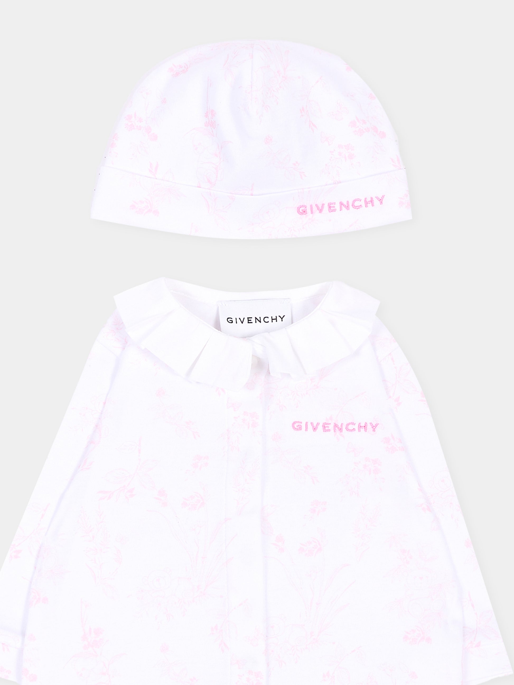 Set Tutine bianco per neonata floreale,Givenchy Kids,H31539 N54