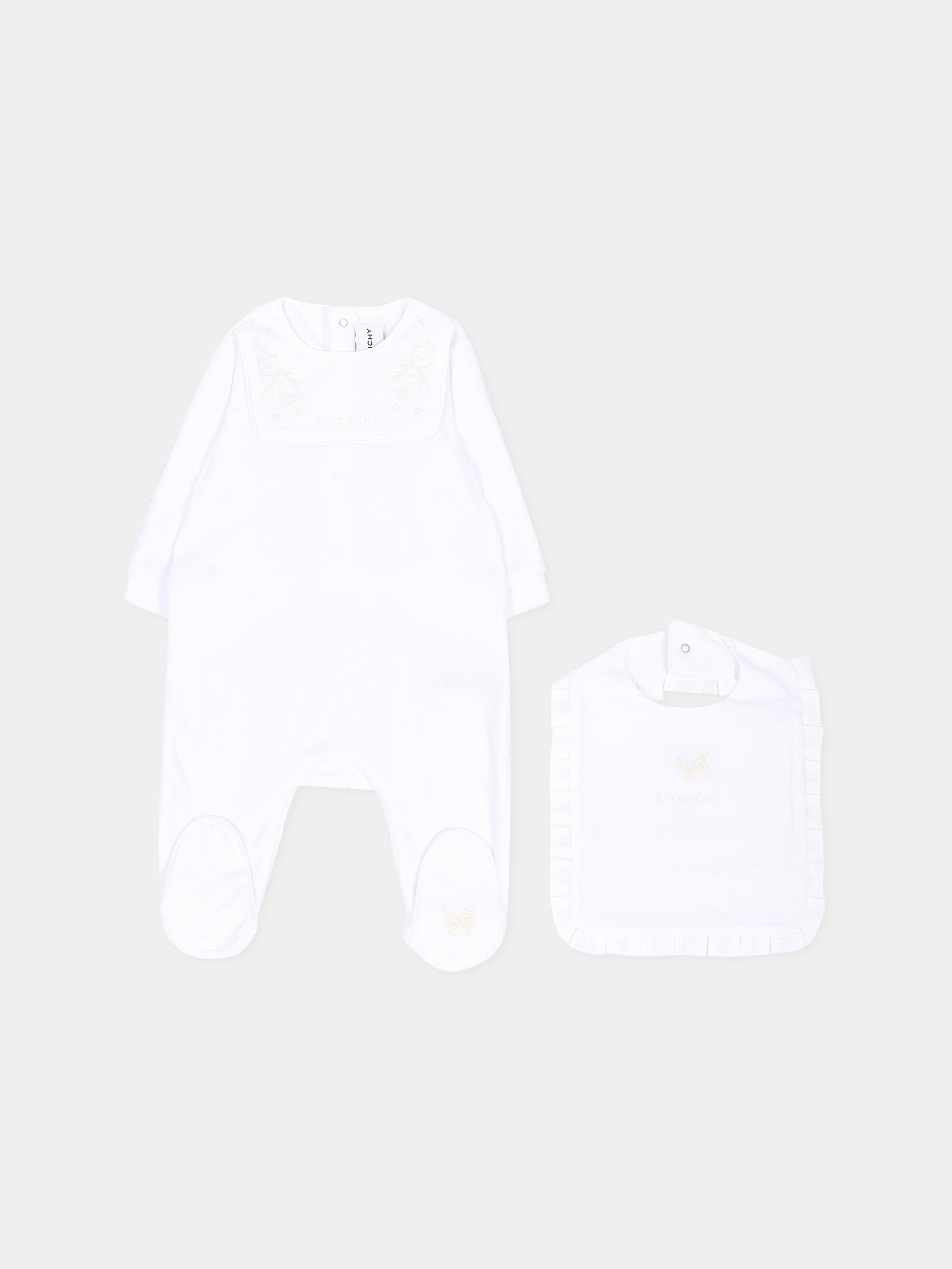 Set Tutine bianco per neonata in ciniglia,Givenchy Kids,H31540 10P