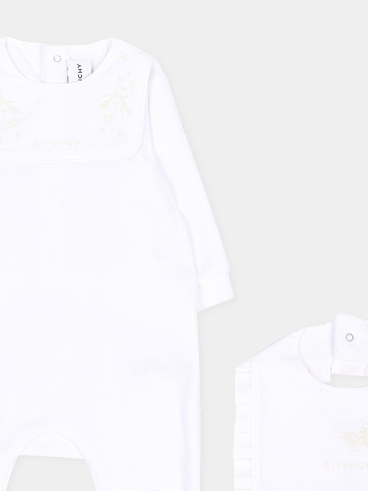 Set Tutine bianco per neonata in ciniglia,Givenchy Kids,H31540 10P