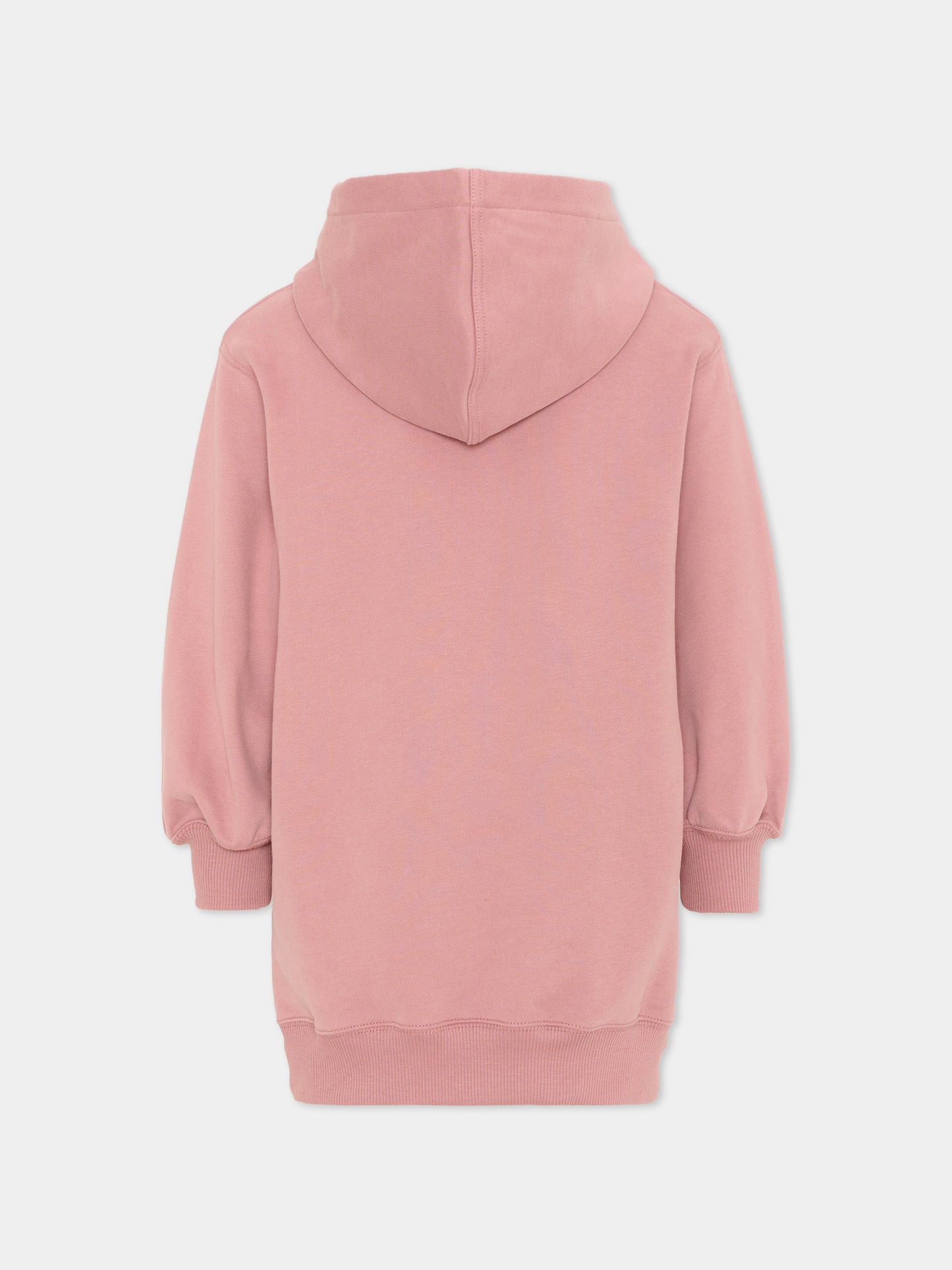Vestito a manica lunga rosa con logo,Chloé Kids,C21245 48W