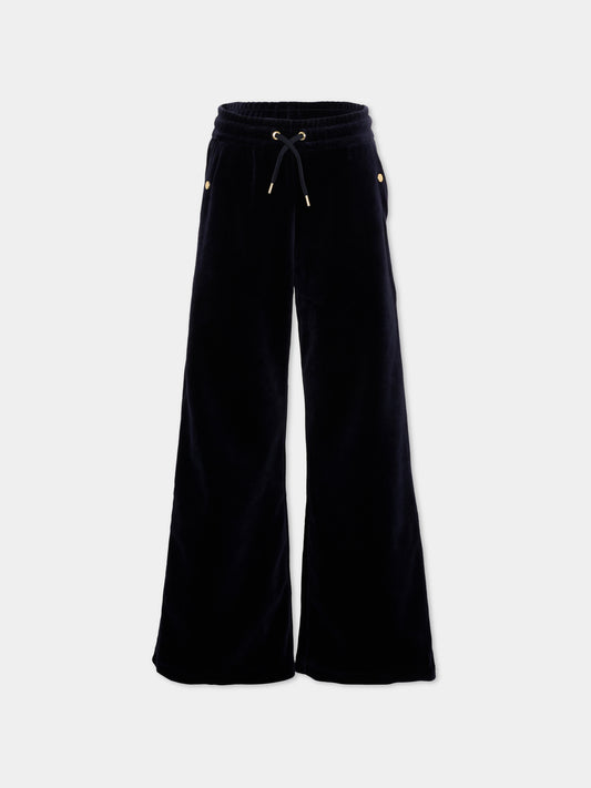 Pantaloni sportivi blu per bambina con logo,Chloé Kids,C21263 859