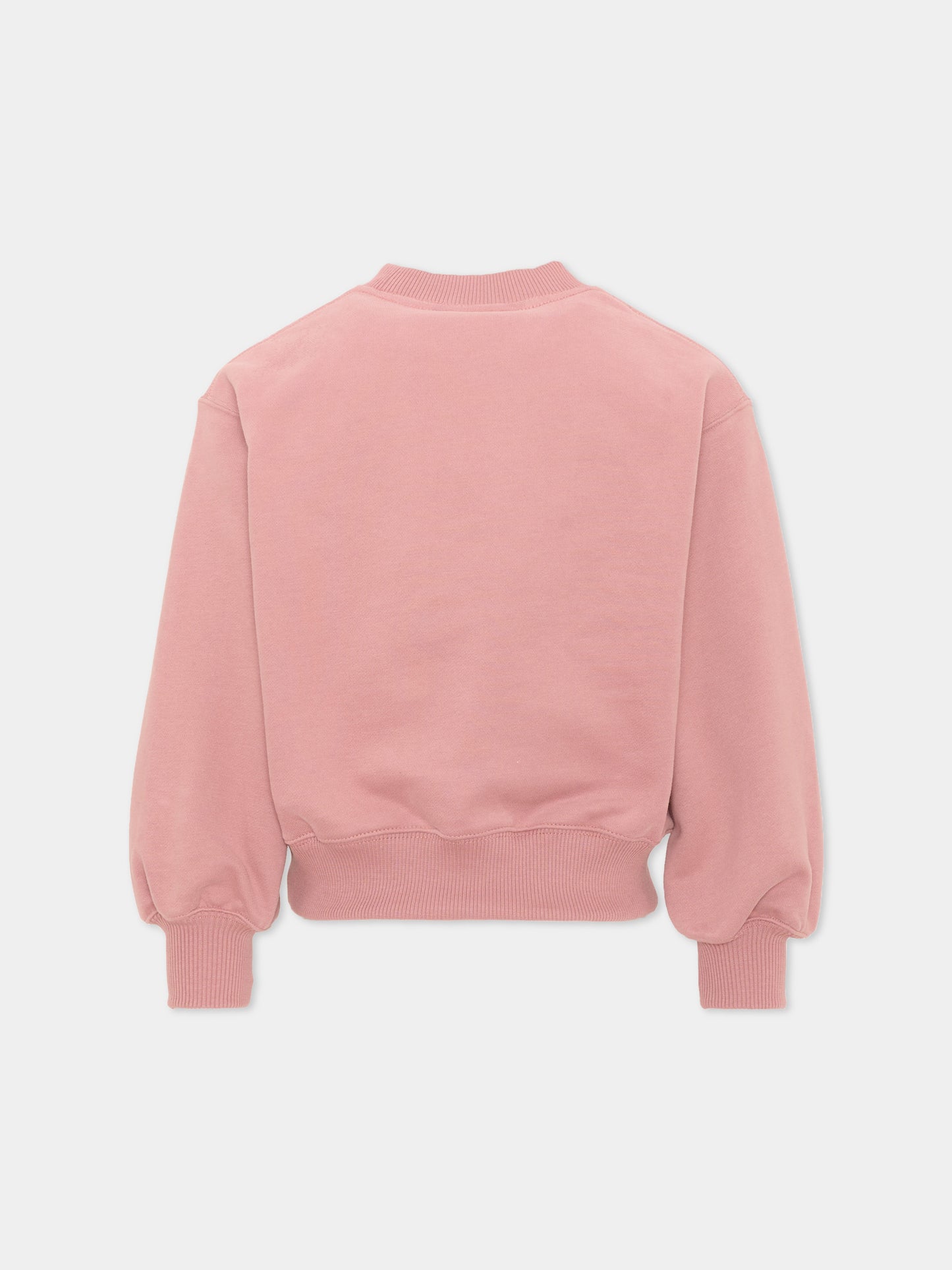 Felpa rosa per bambina con logo,Chloé Kids,C21286 48W