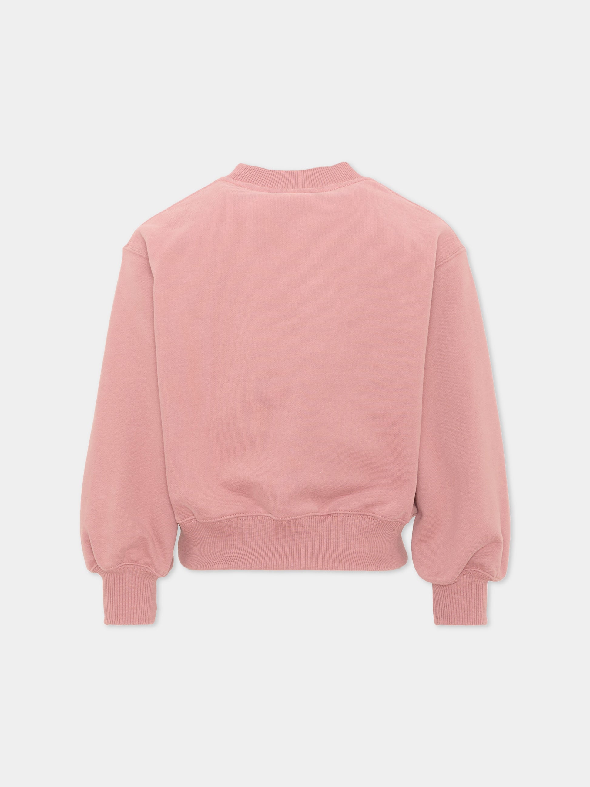 Felpa rosa per bambina con logo,Chloé Kids,C21286 48W