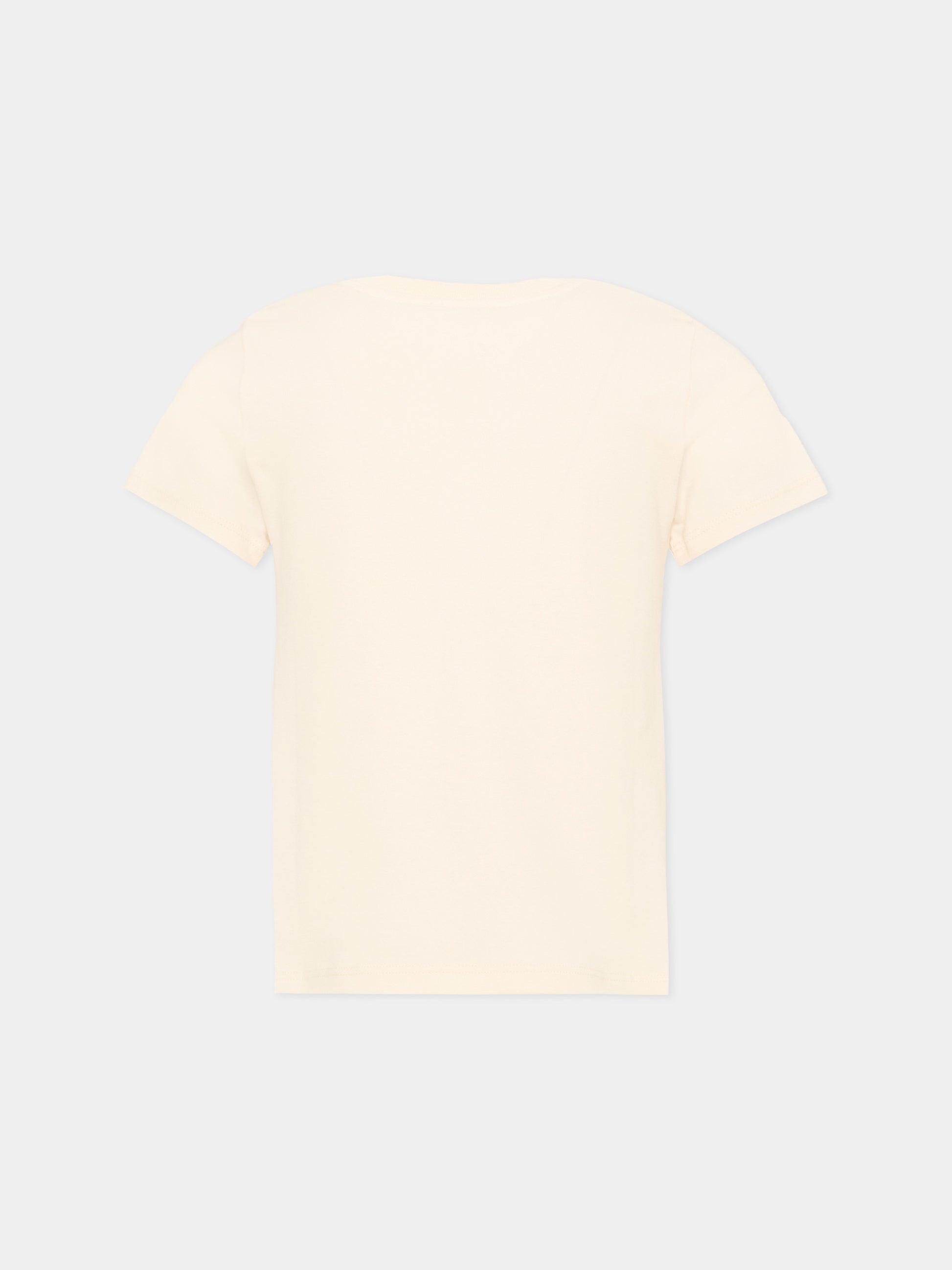 T-Shirt avorio per bambina con logo floreale,Chloé Kids,C21303 148