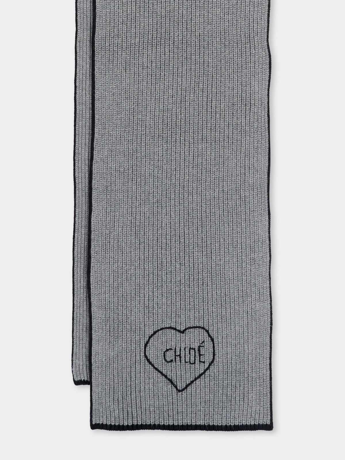 Sciarpa grigia per bambina con logo,Chloé Kids,C21313 A46