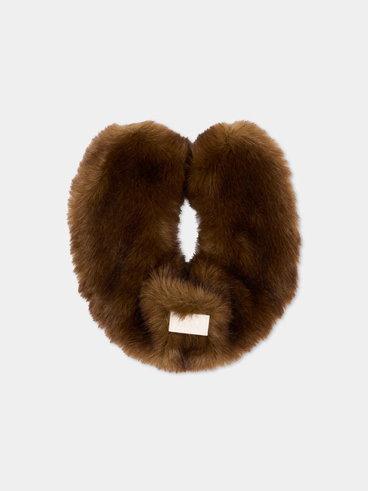 Sciarpa marrone in ecopelliccia,Chloé Kids,C21314 33F