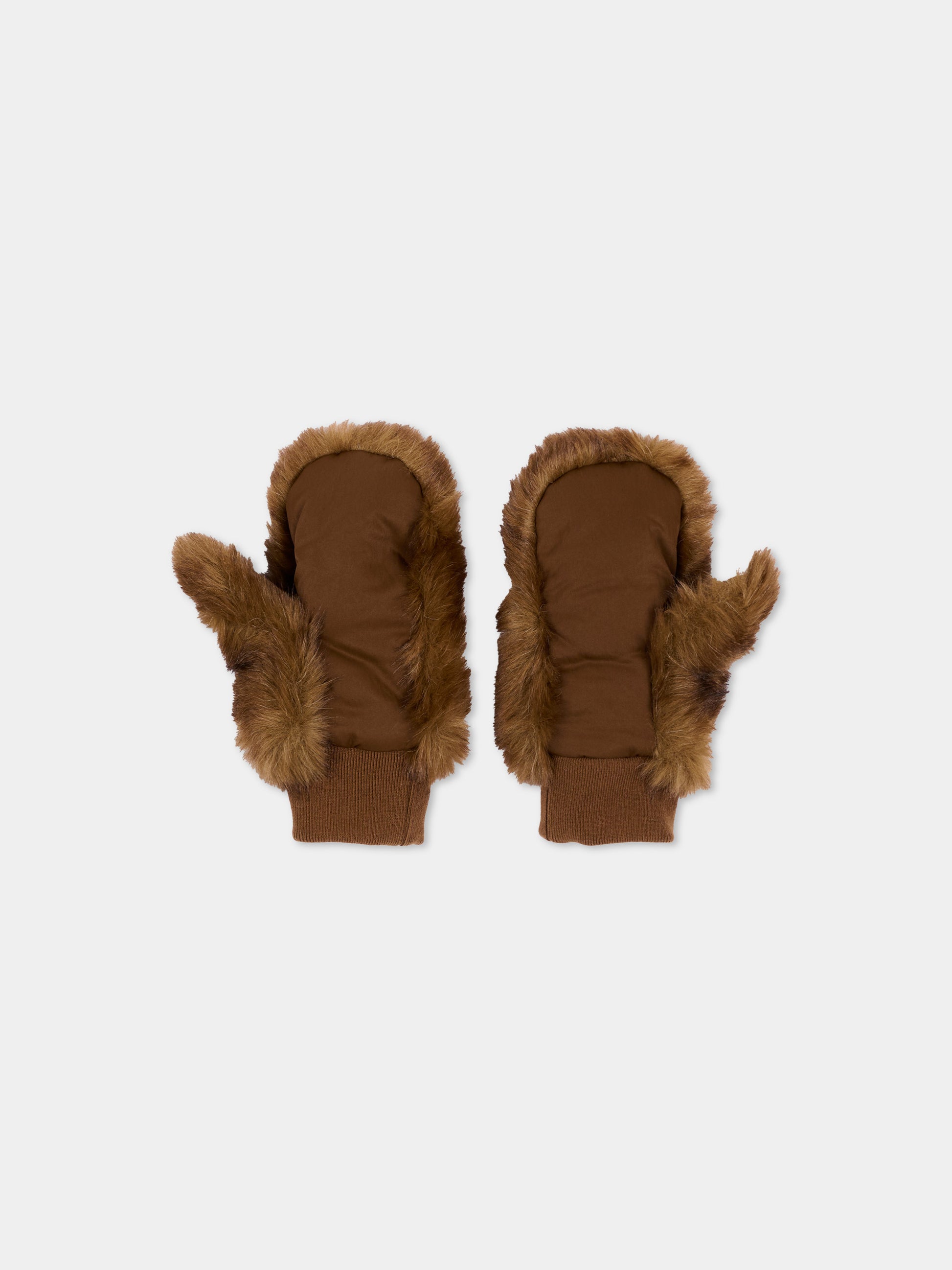 Guanti marrone per bambina,Chloé Kids,C21316 33F