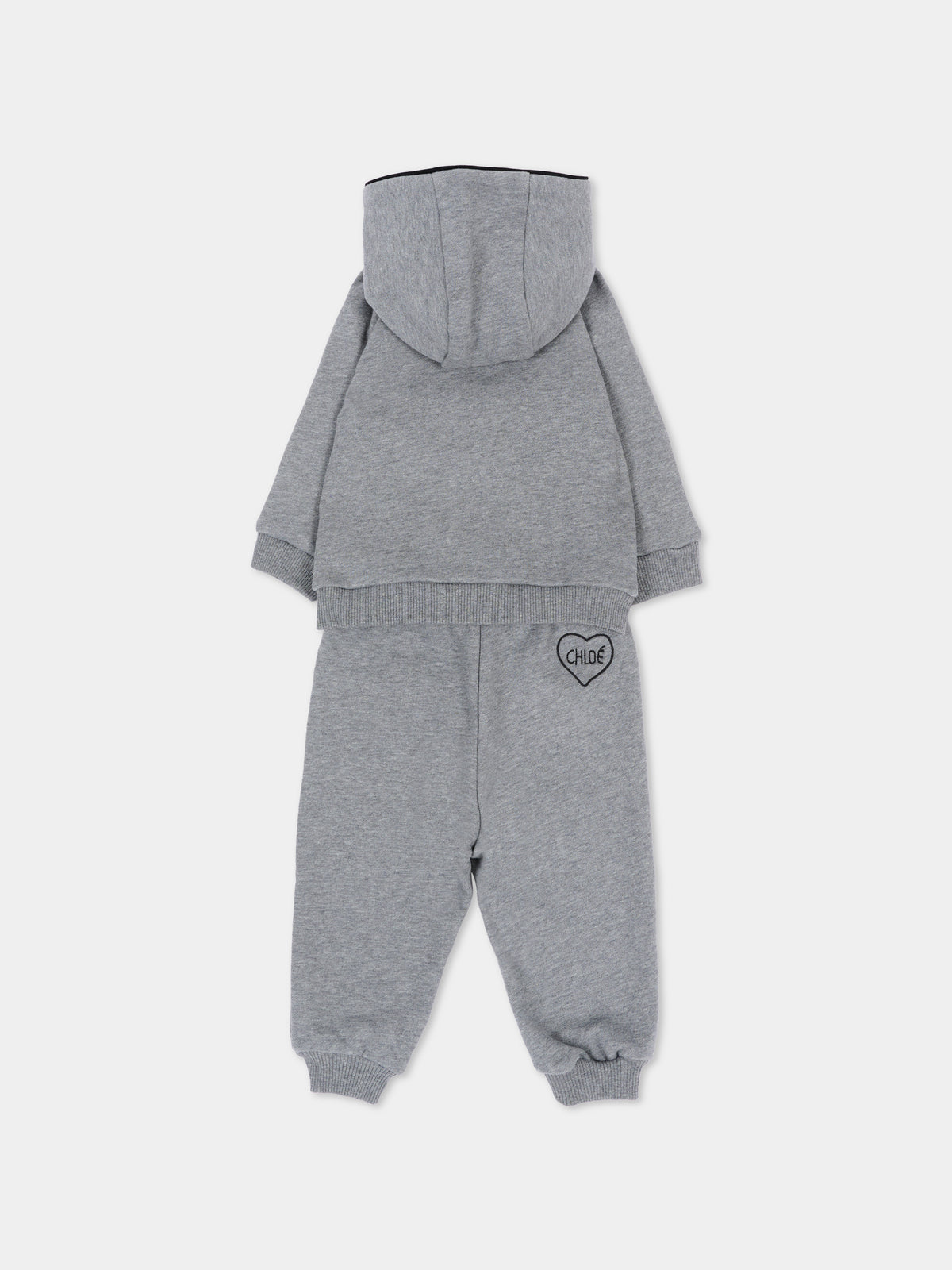 Completo sportivo lungo grigio per neonata,Chloé Kids,C21347 A46
