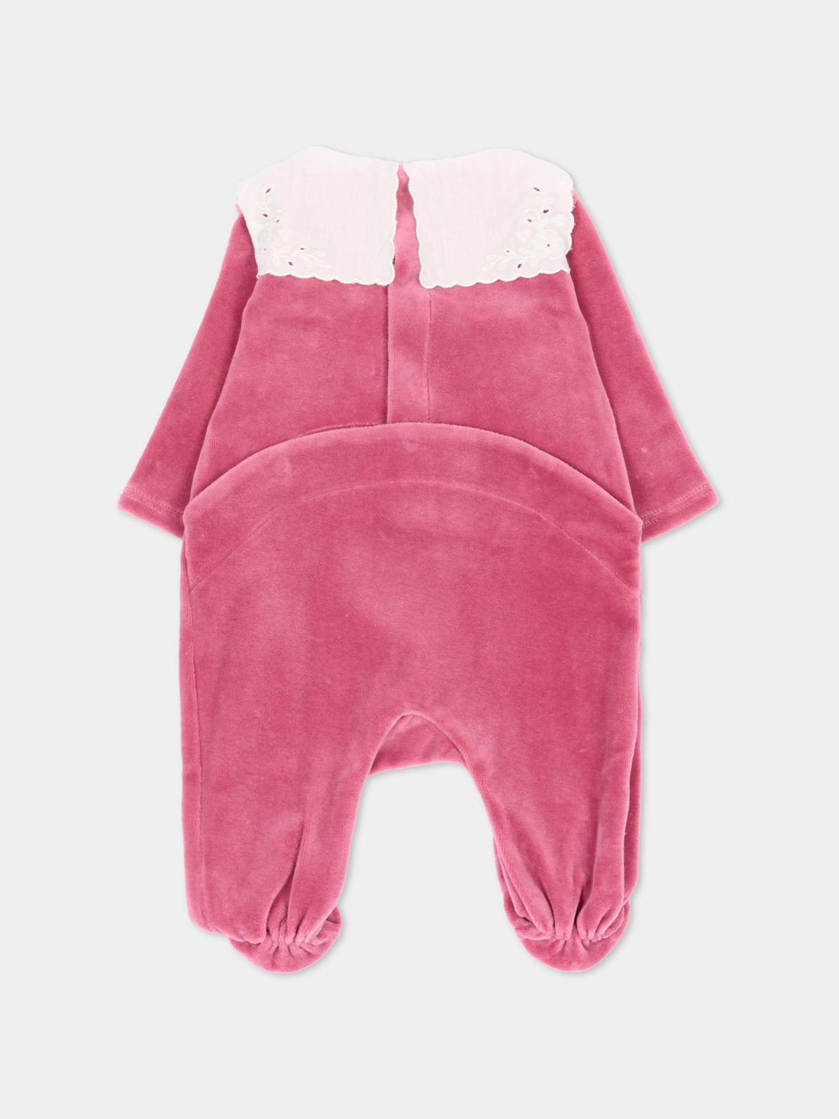 Tutina fucsia per neonata con ricamo,Chloé Kids,C21369 48S
