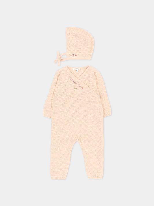 Set Tutine avorio per neonata in maglia,Chloé Kids,C21374 20E