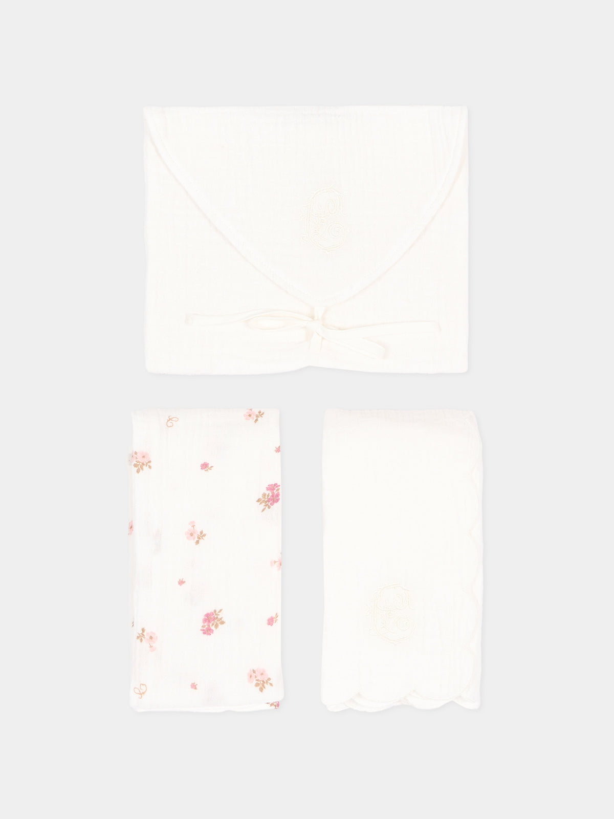 Mussole avorio per neonata floreali,Chloé Kids,C21381 117