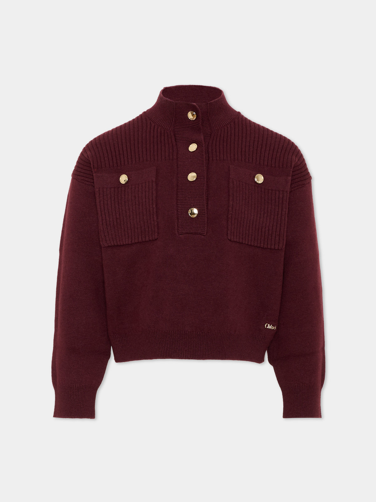 Maglione bordeaux per bambina,Chloé Kids,C21399 94E