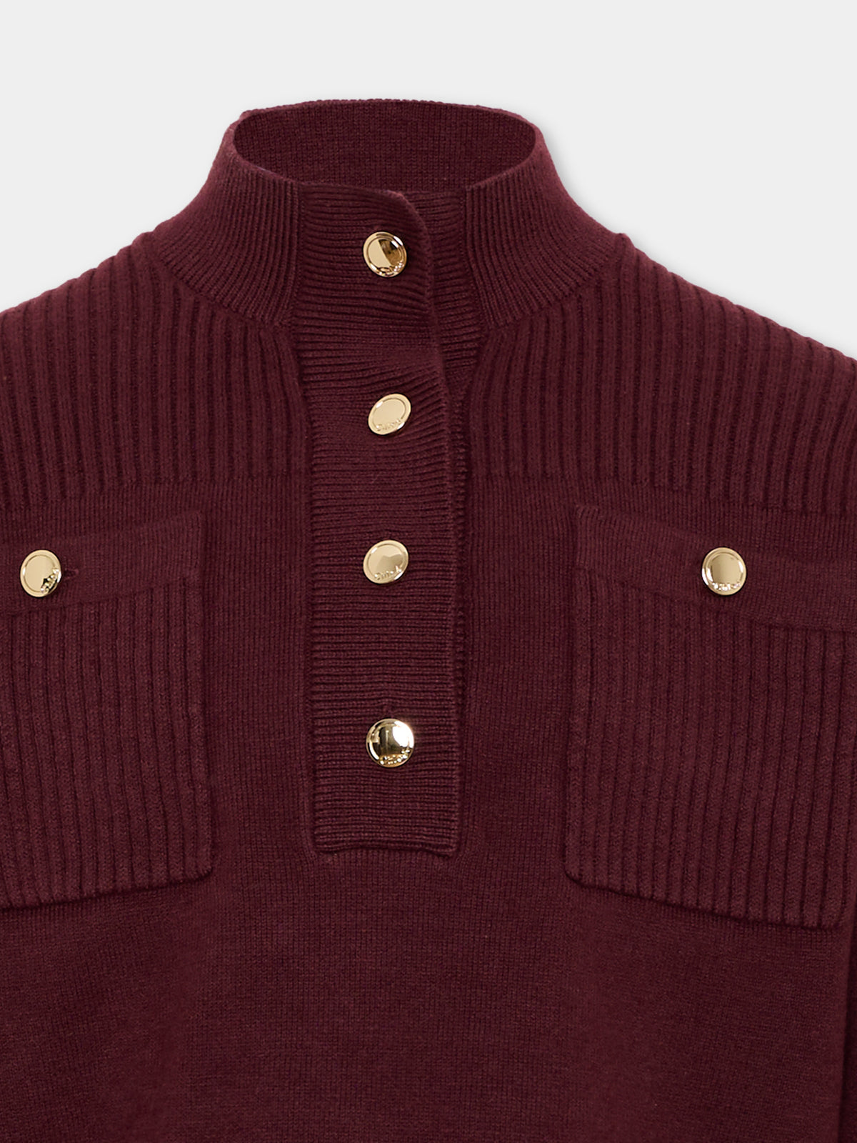 Maglione bordeaux per bambina,Chloé Kids,C21399 94E
