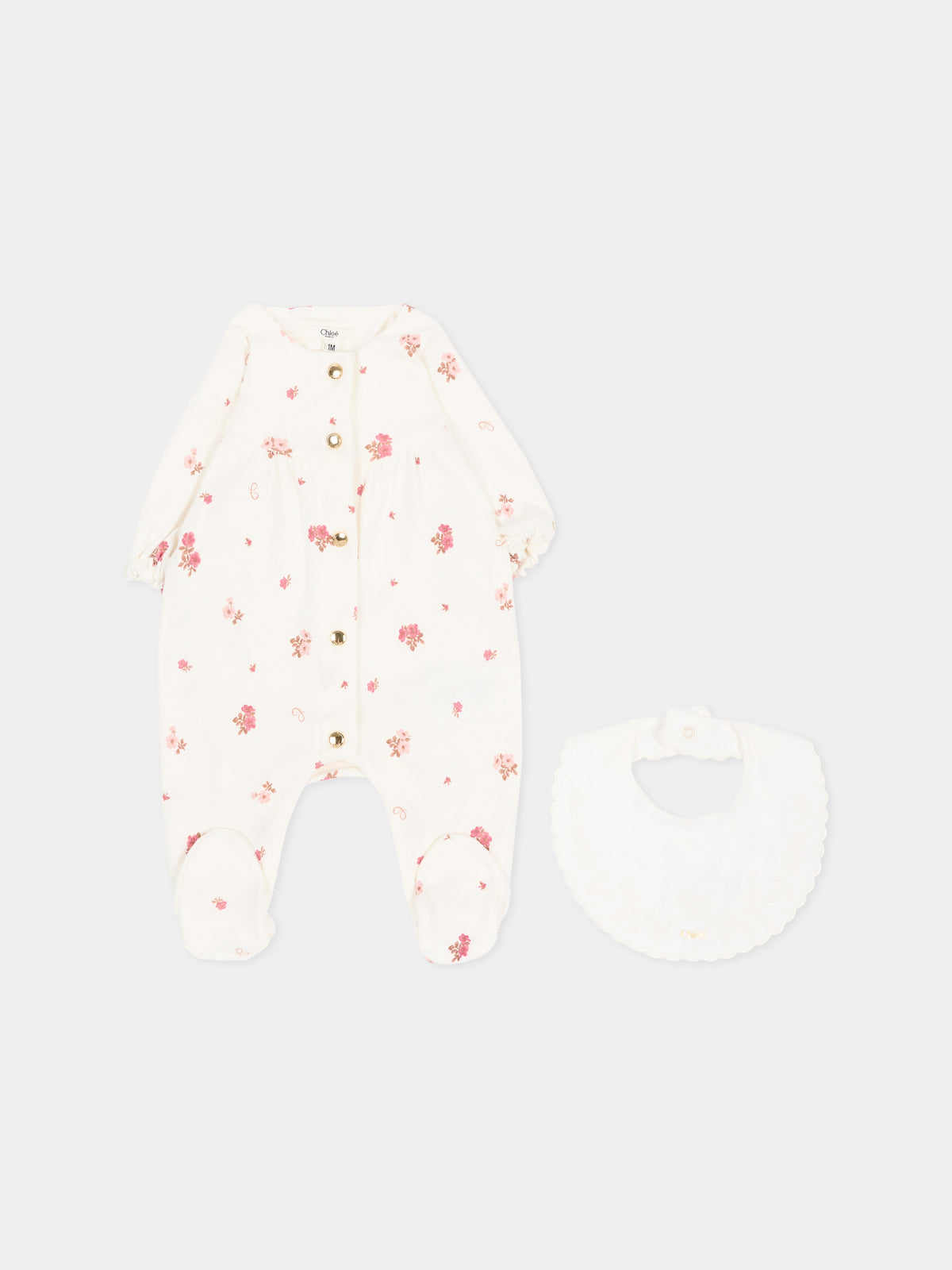 Set tutina avorio per neonata floreale,Chloé Kids,C21403 117