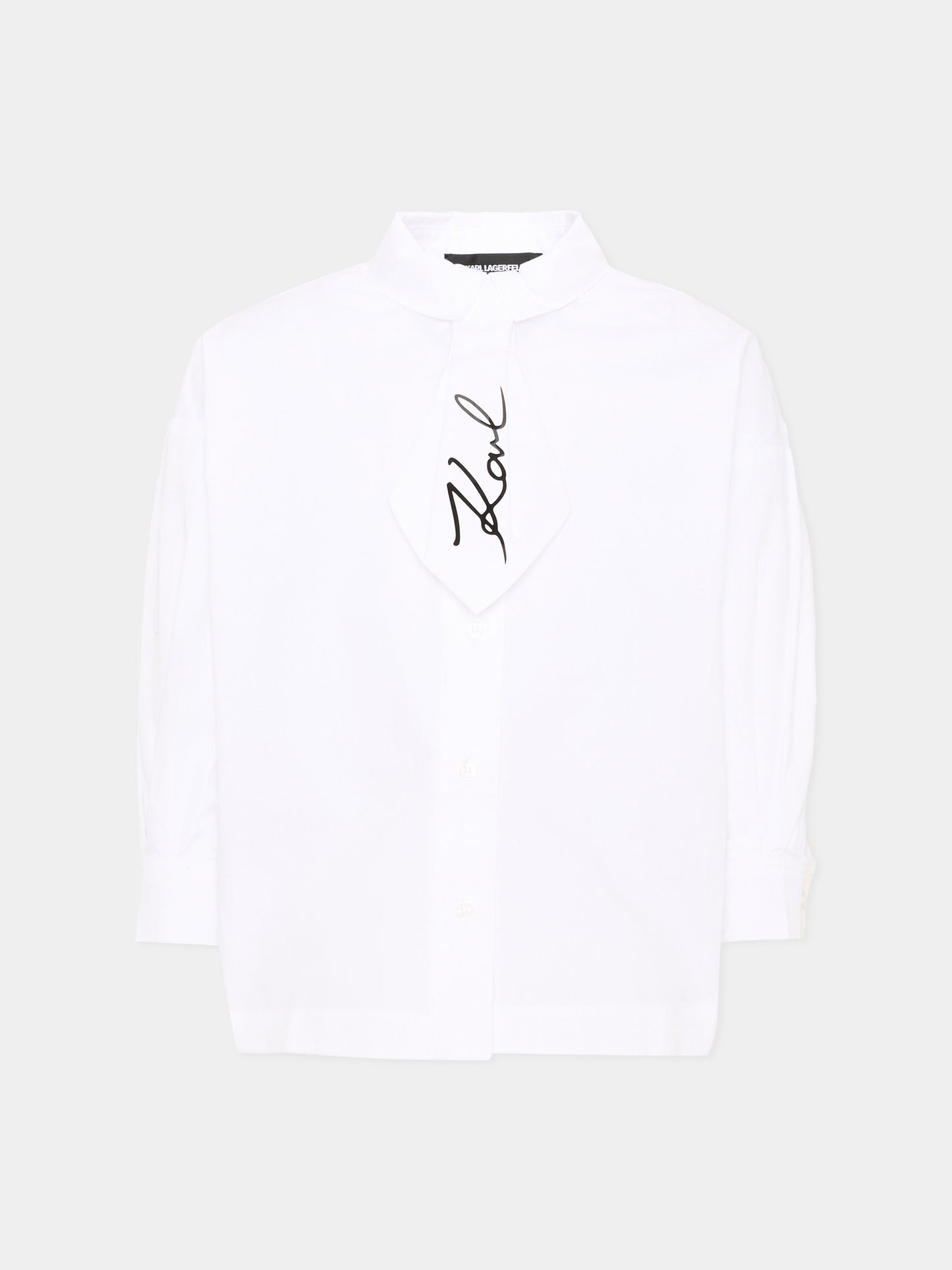 Camicia a manica lunga bianca logo,Karl Lagerfeld Kids,Z31316 10P