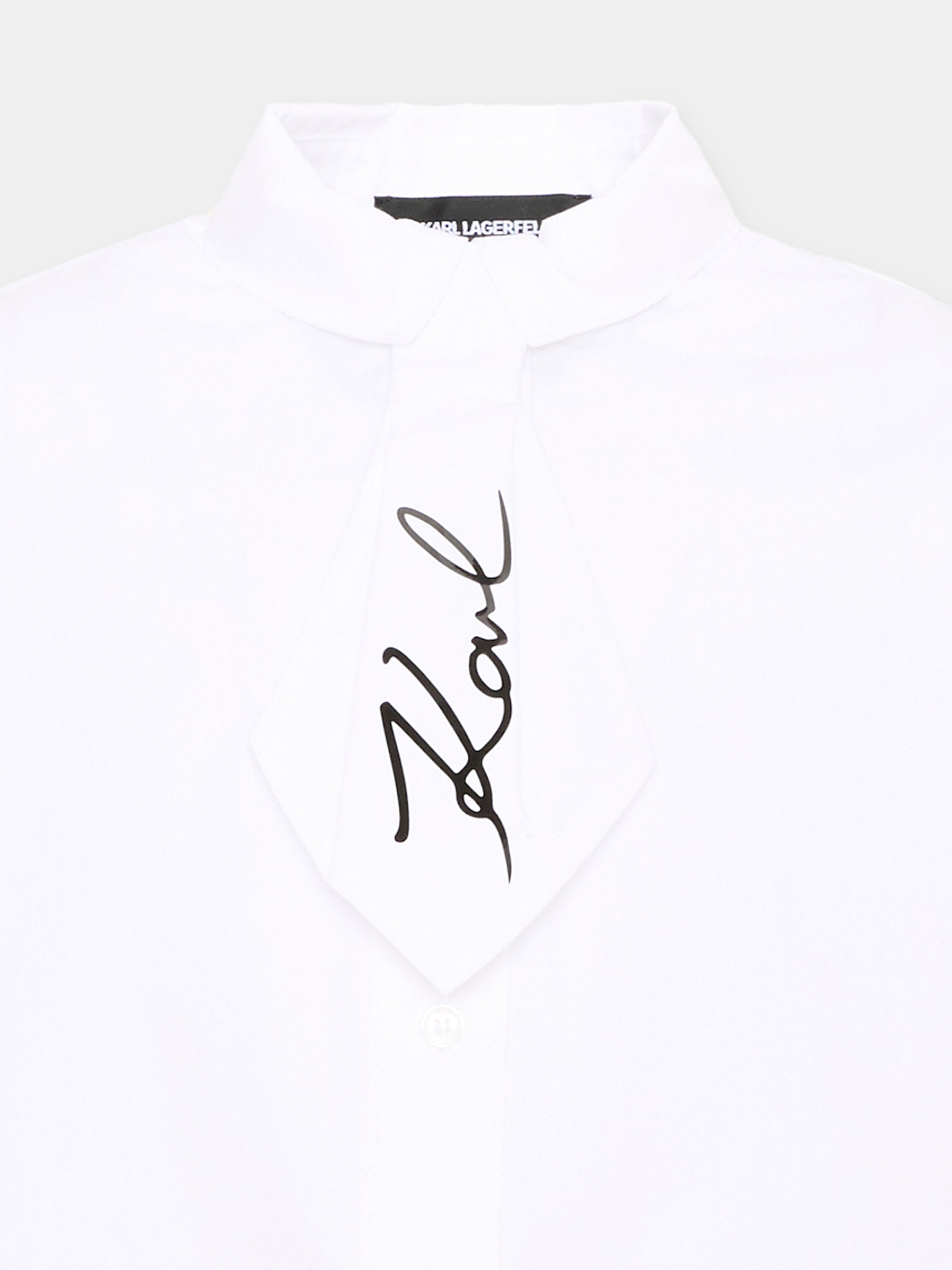 Camicia a manica lunga bianca logo,Karl Lagerfeld Kids,Z31316 10P