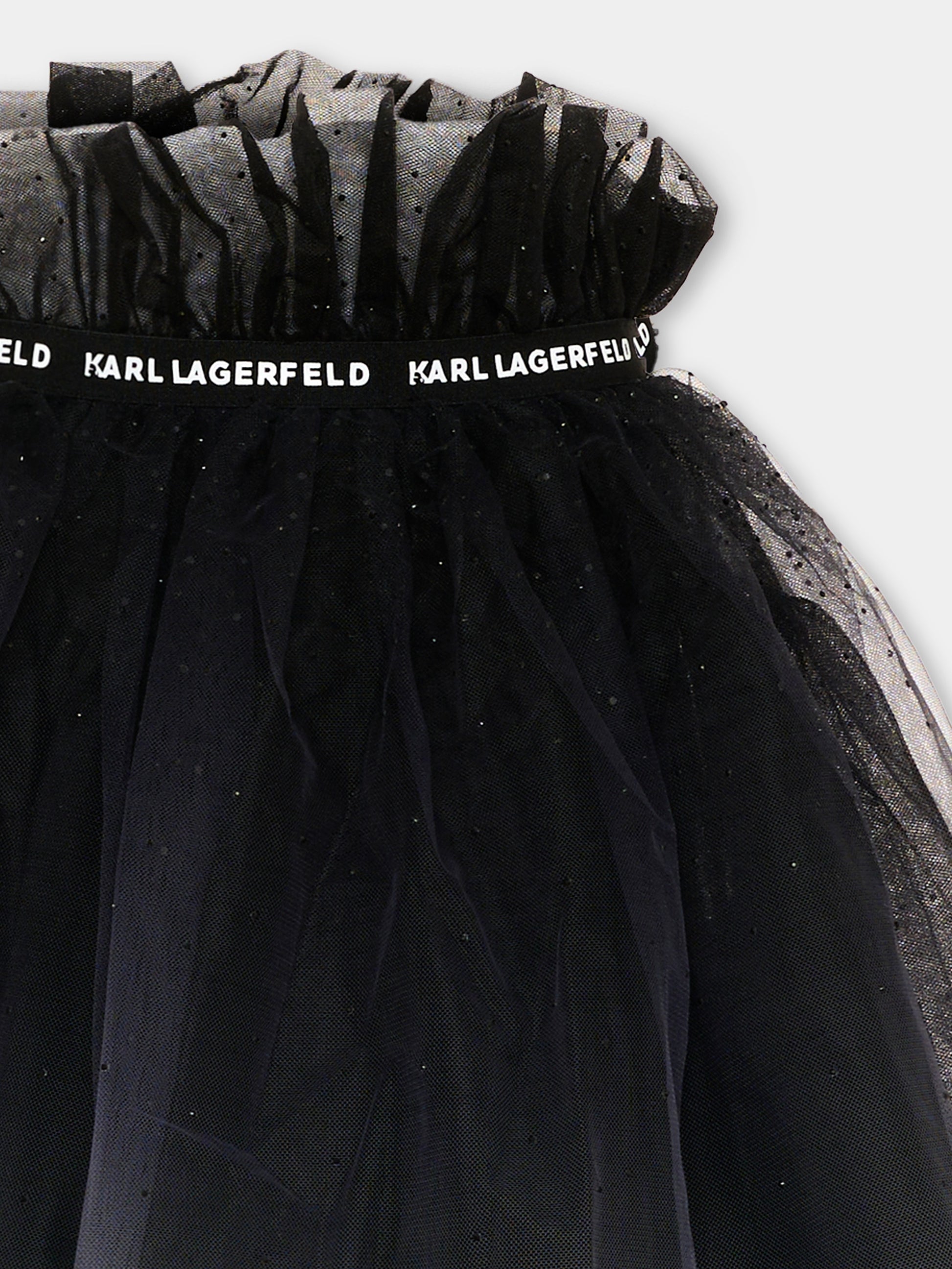 Gonna nera per bambina in tulle,Karl Lagerfeld Kids,Z31347 N50