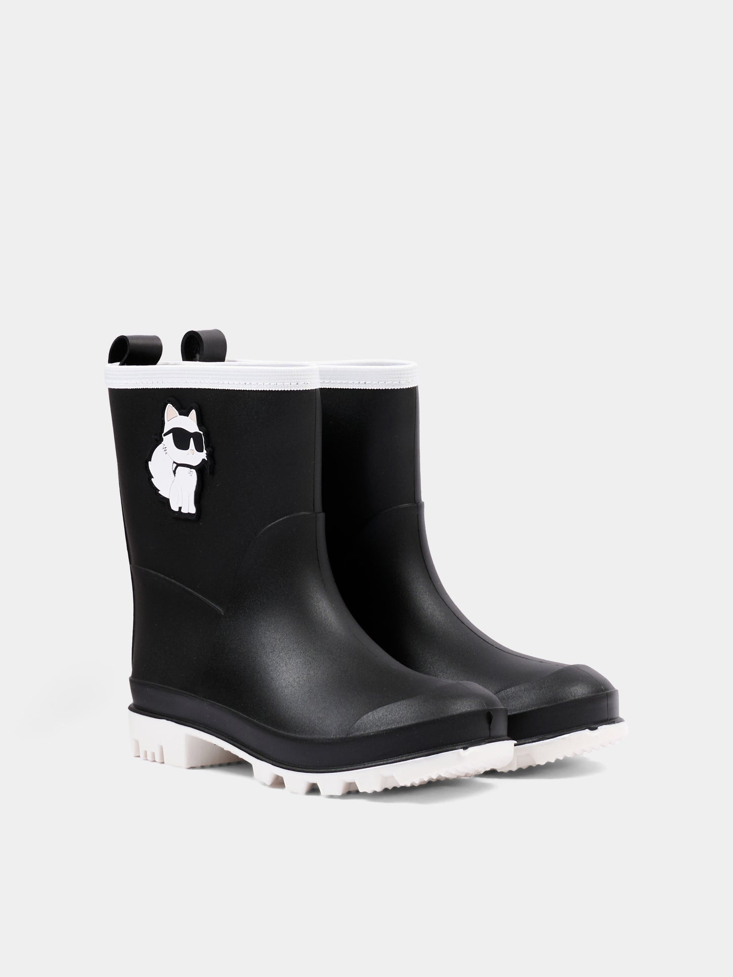 Stivali pioggia neri per bambini con Choupette,Karl Lagerfeld Kids,Z31406 M41
