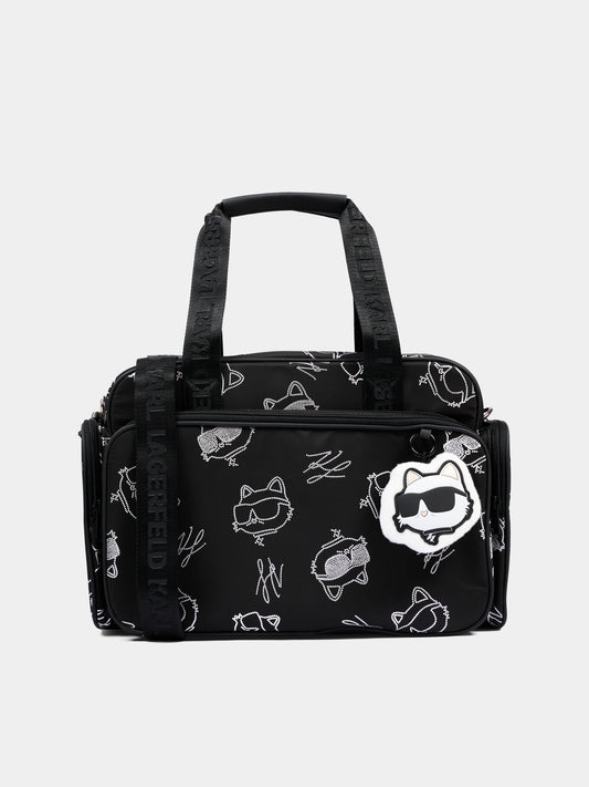 Borsa mamma nera per neonati con Choupette,Karl Lagerfeld Kids,Z31414 09B
