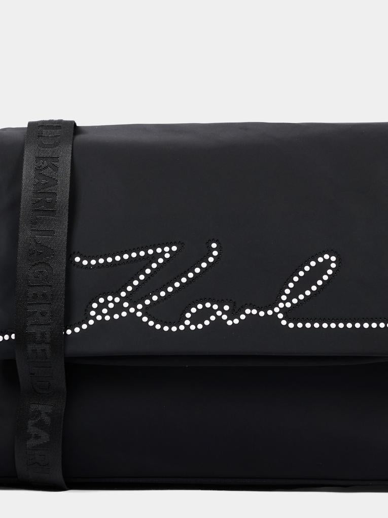 Borsa mamma nera per neonati con logo,Karl Lagerfeld Kids,Z31415 09B