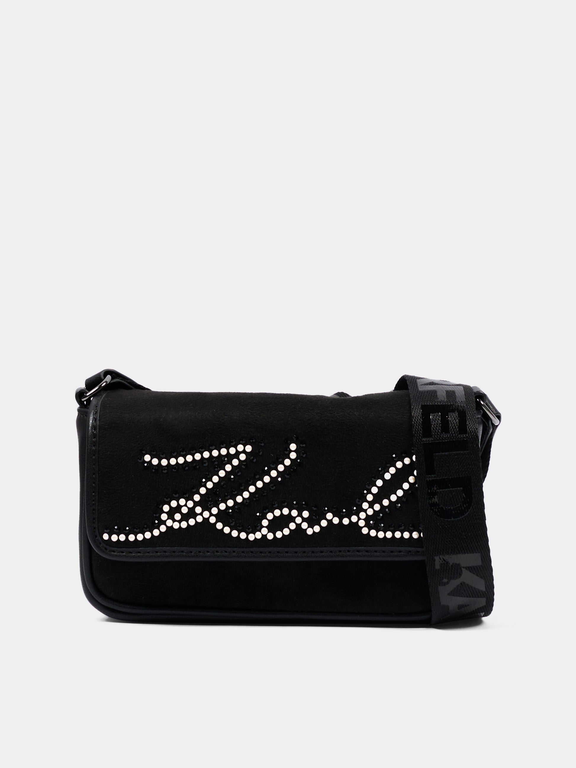 Borsa nera per bambina con logo,Karl Lagerfeld Kids,Z31437 09B