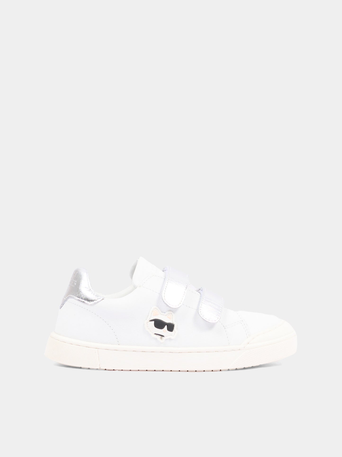 Sneakers bianche per bambina con logo,Karl Lagerfeld Kids,Z31448 10P