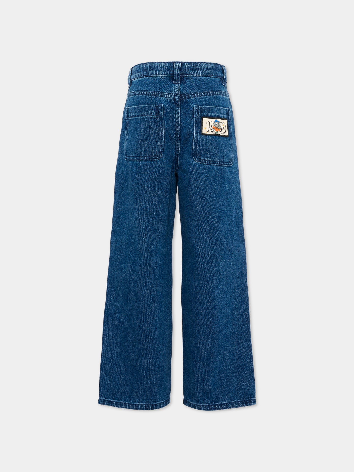 Jeans denim per bambini con patch logo,Kenzo Kids,K61917 Z25