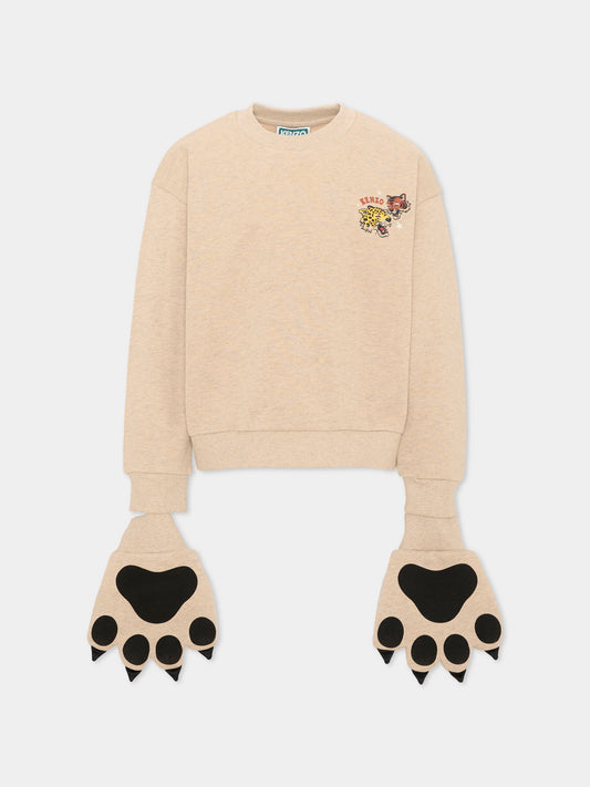 Felpa beige per bambini con tigri,Kenzo Kids,K61958 230