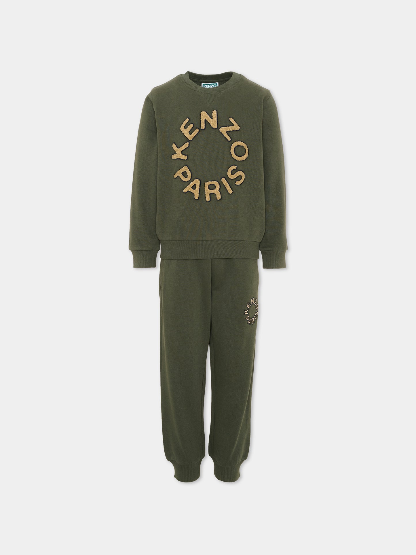 Completo sportivo lungo verde logo,Kenzo Kids,K62039 64Q