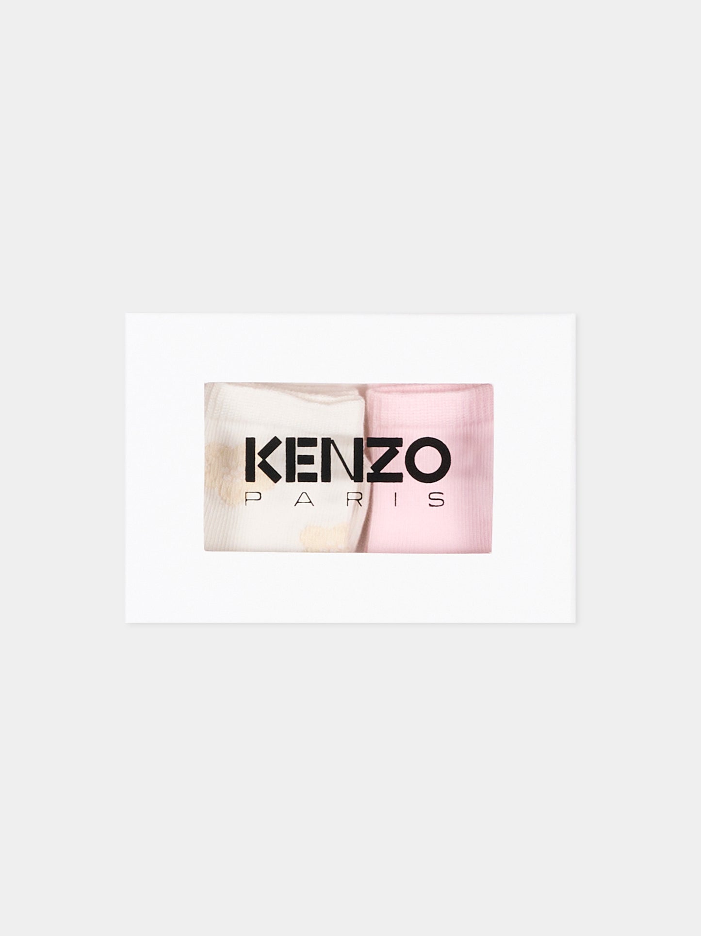 Calzini multicolor per neonata con fiori,Kenzo Kids,K62072 43B