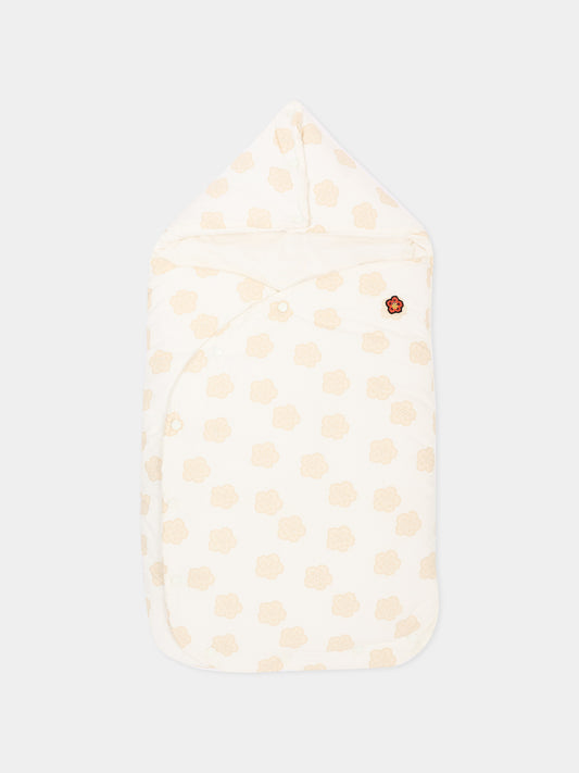 Sacco nanna avorio per neonata con logo,Kenzo Kids,K62073 117