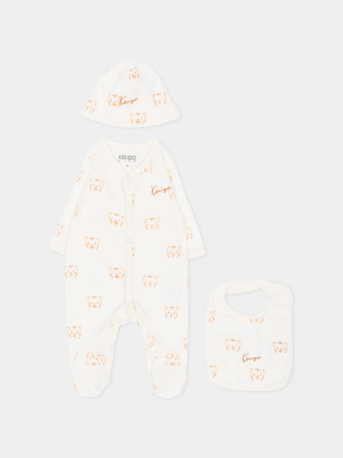 Set tutina avorio per neonati  con tigri,Kenzo Kids,K62088 117