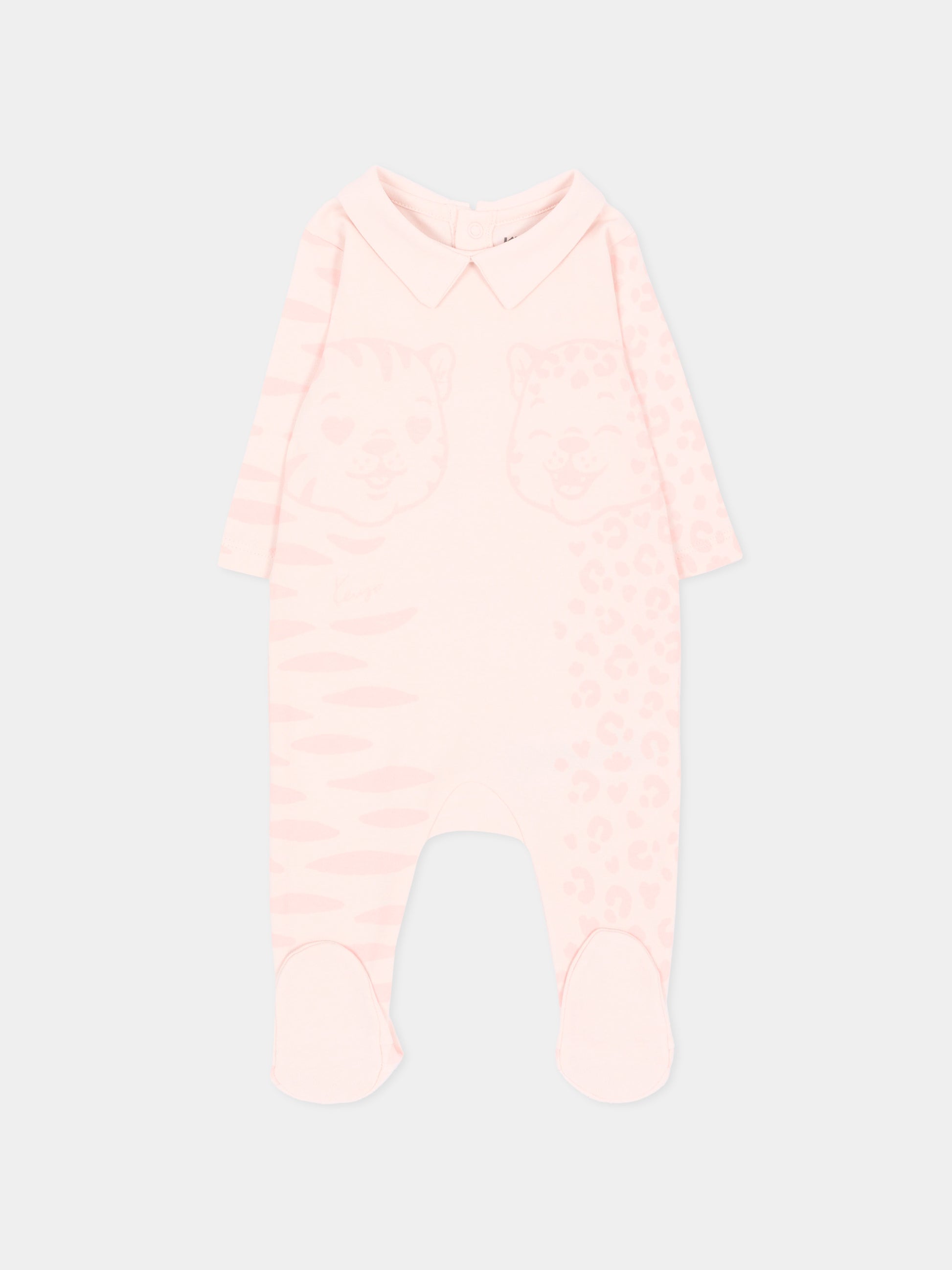 Tutina rosa per neonata con tigre,Kenzo Kids,K62097 43B