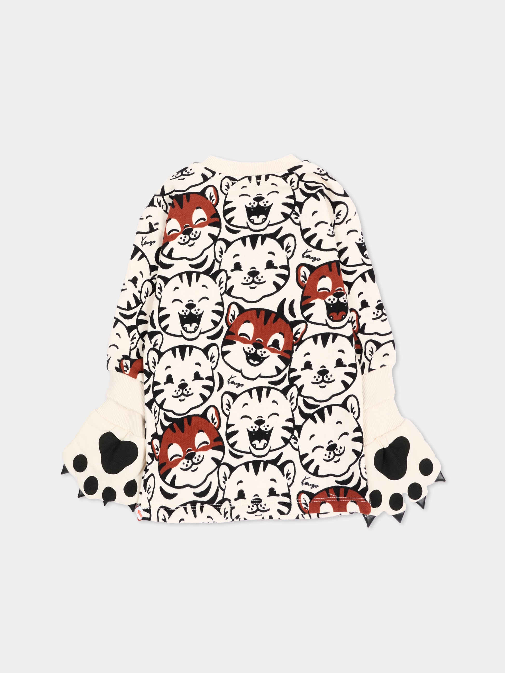 Vestito a manica lunga avorio con guanti,Kenzo Kids,K62119 21G