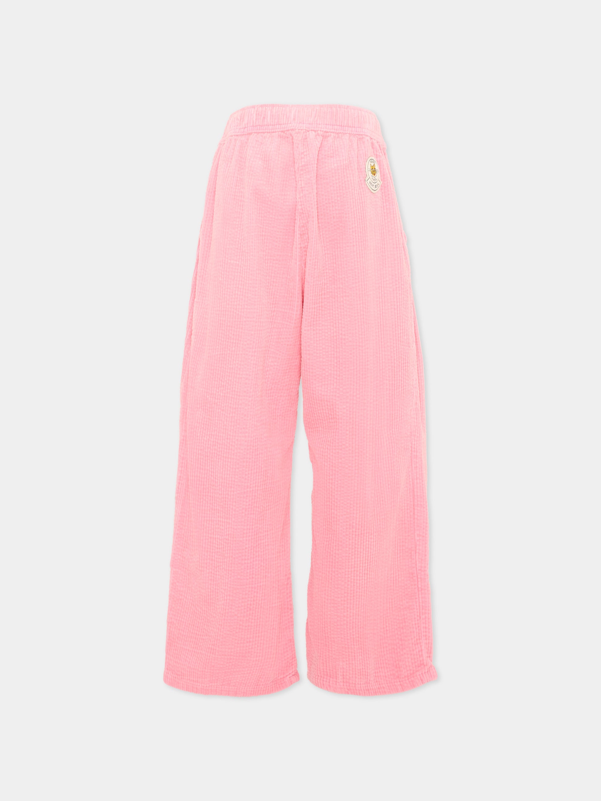 Pantalone rosa per bambina con logo,Kenzo Kids,K62161 45A