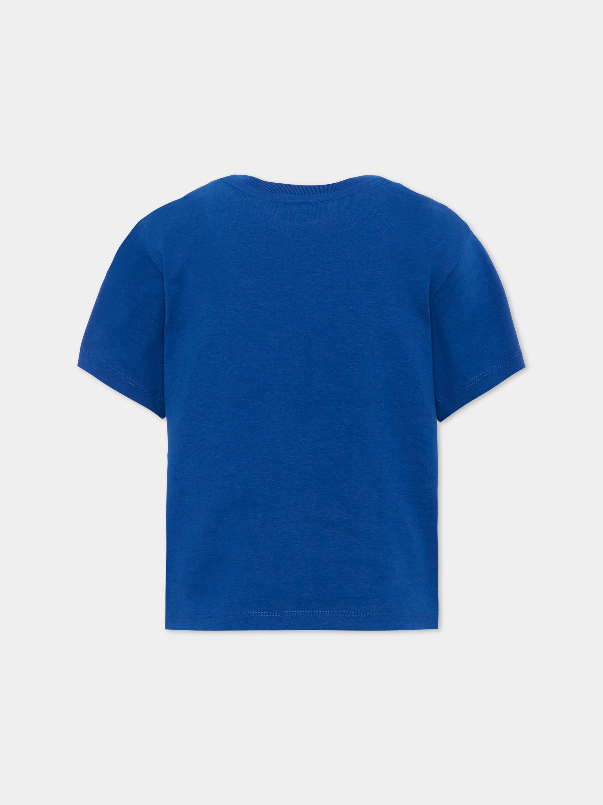 T-shirt blu per bambina con fiori,Marc Jacobs,W60993 841
