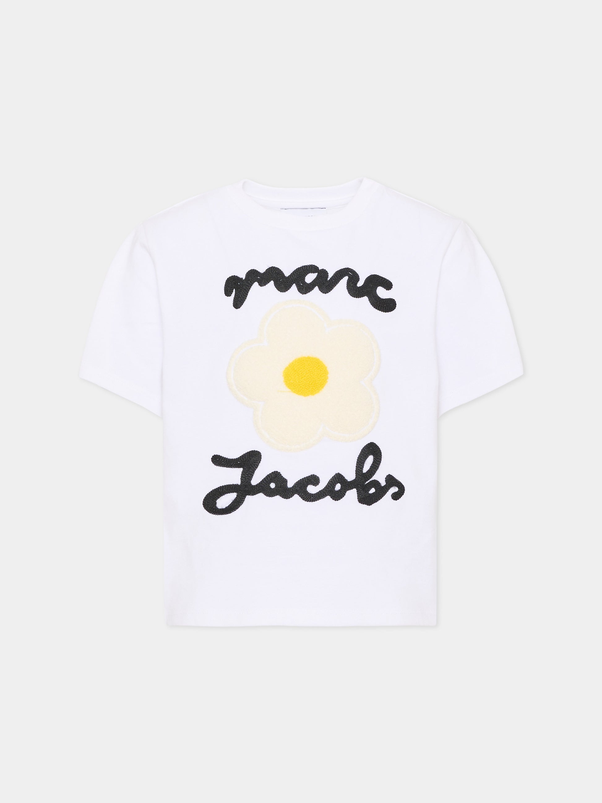 T-shirt a manica corta bianca per bambina con stampa,Marc Jacobs,W61000 10P