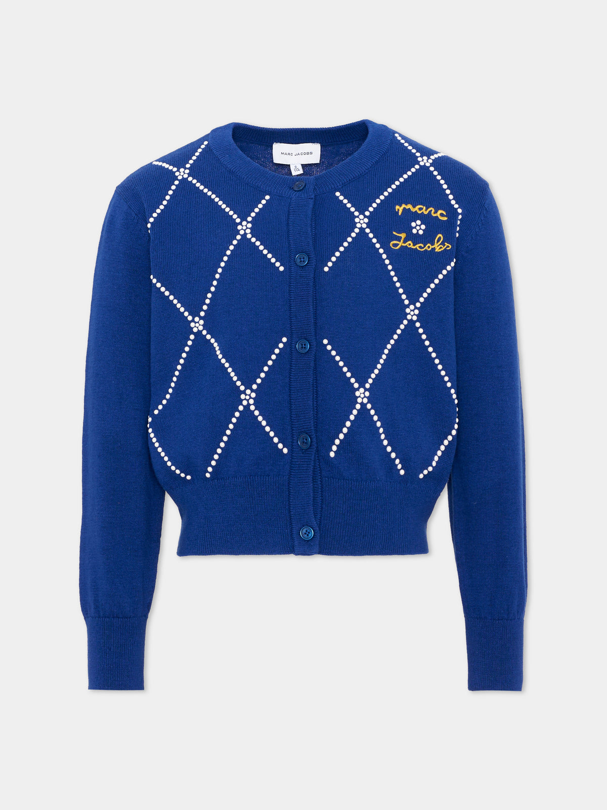 Cardigan blu per bambina con applicazioni,Marc Jacobs,W61003 841