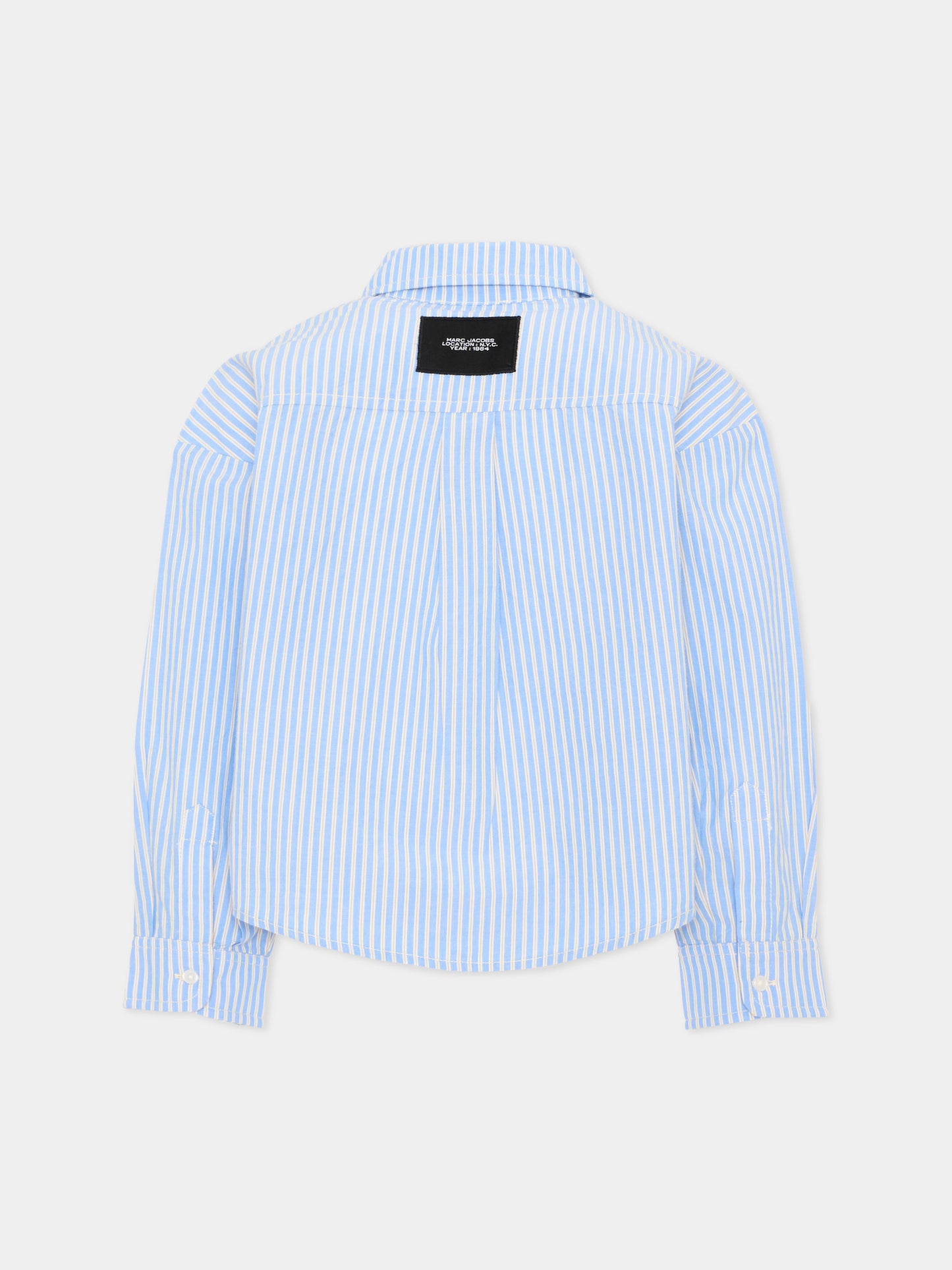 Camicia a manica lunga azzurra per bambina rigata,Marc Jacobs,W61017 794