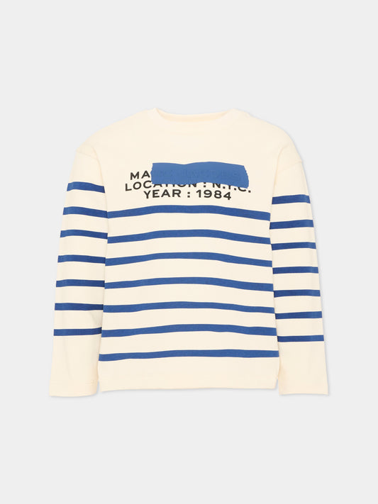 T-Shirt avorio per bambino a righe,Marc Jacobs,W61032 148