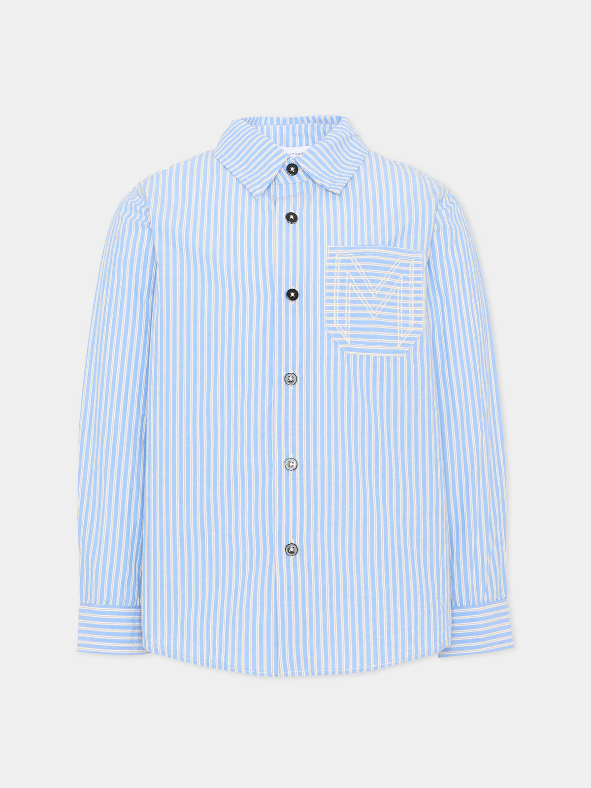 Camicia a manica lunga azzurra a righe per bambino,Marc Jacobs,W61061 794
