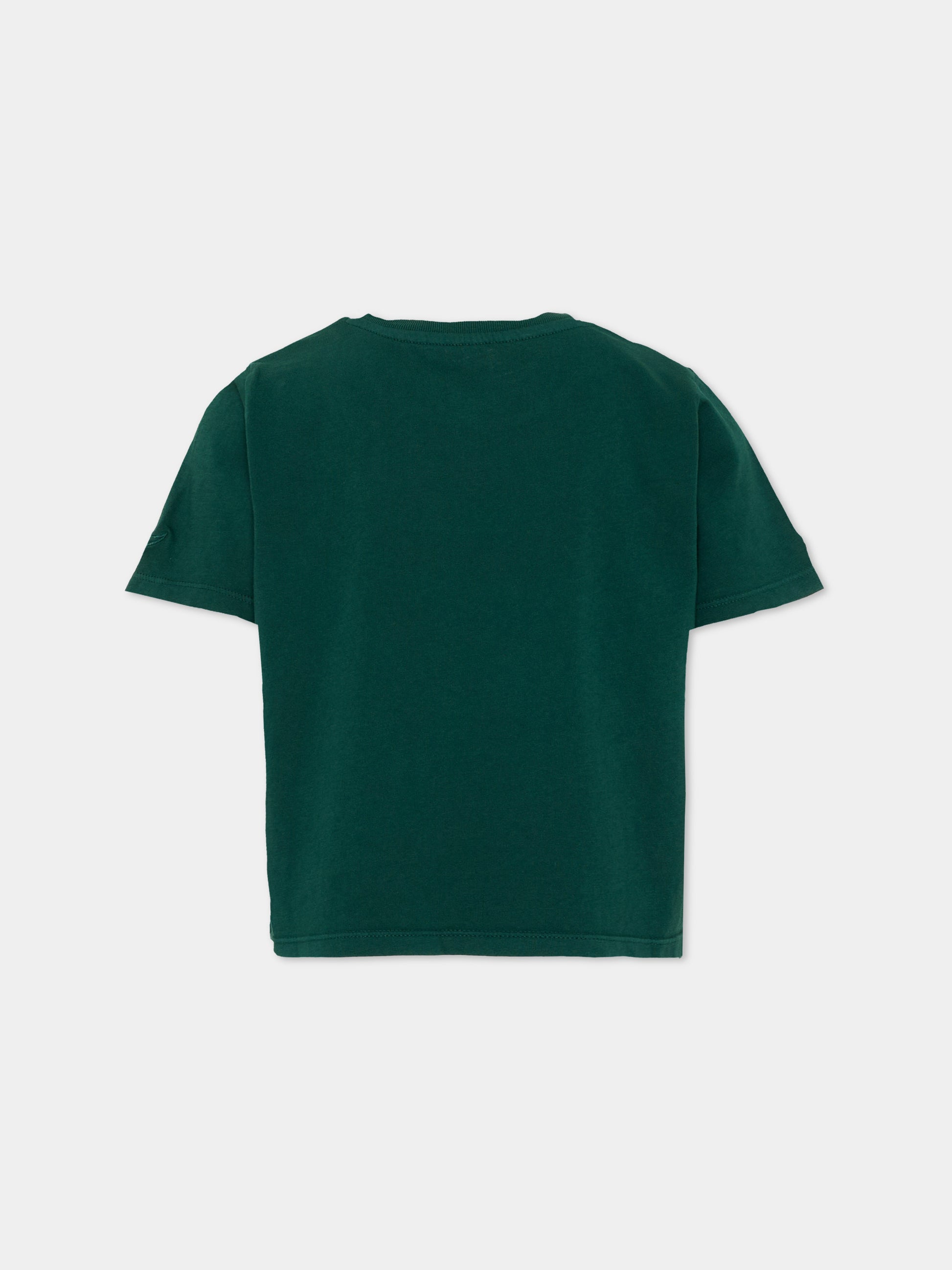 T-shirt verde per bambina con scritta,Zadig & Voltaire Kids,X60793 66H
