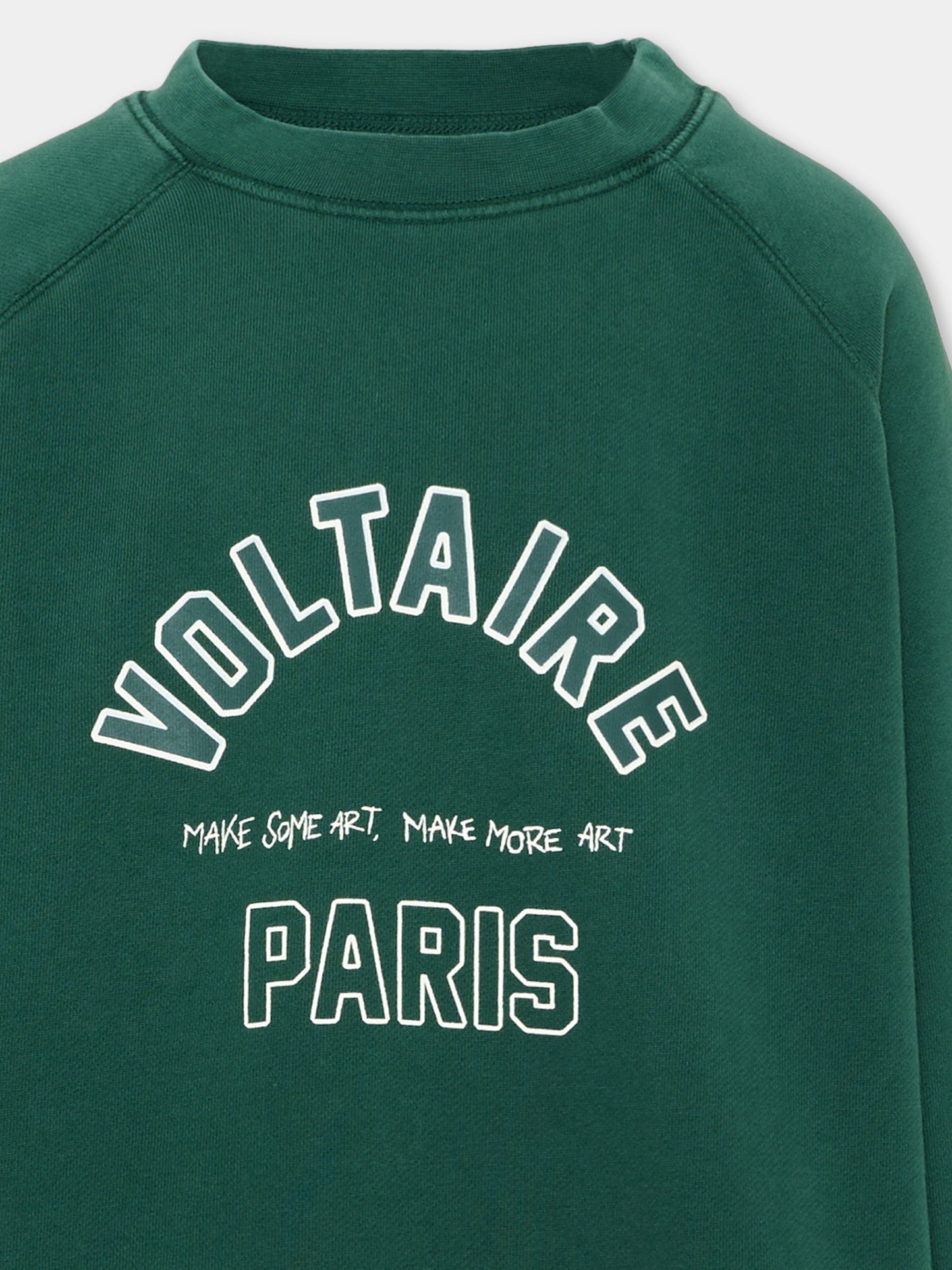 Felpa girocollo verde per bambina,Zadig & Voltaire Kids,X60798 66H