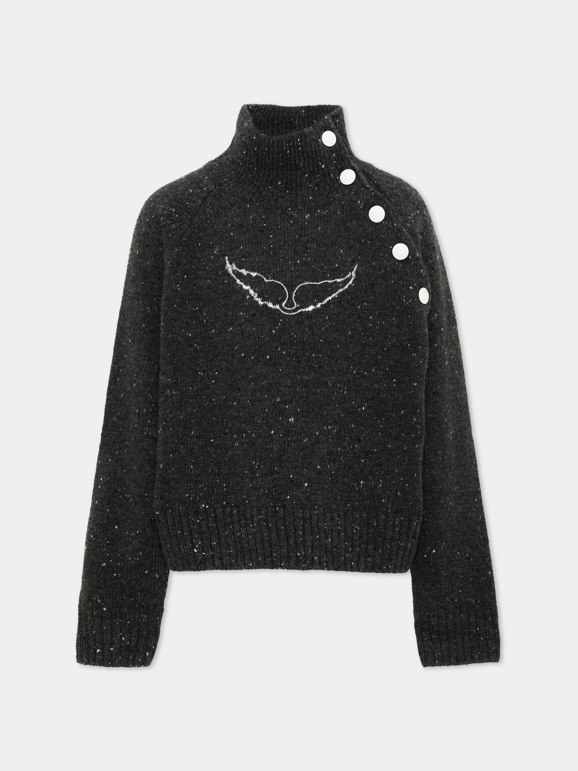 Dolcevita grigio per bambina con logo,Zadig & Voltaire Kids,X60808 A48