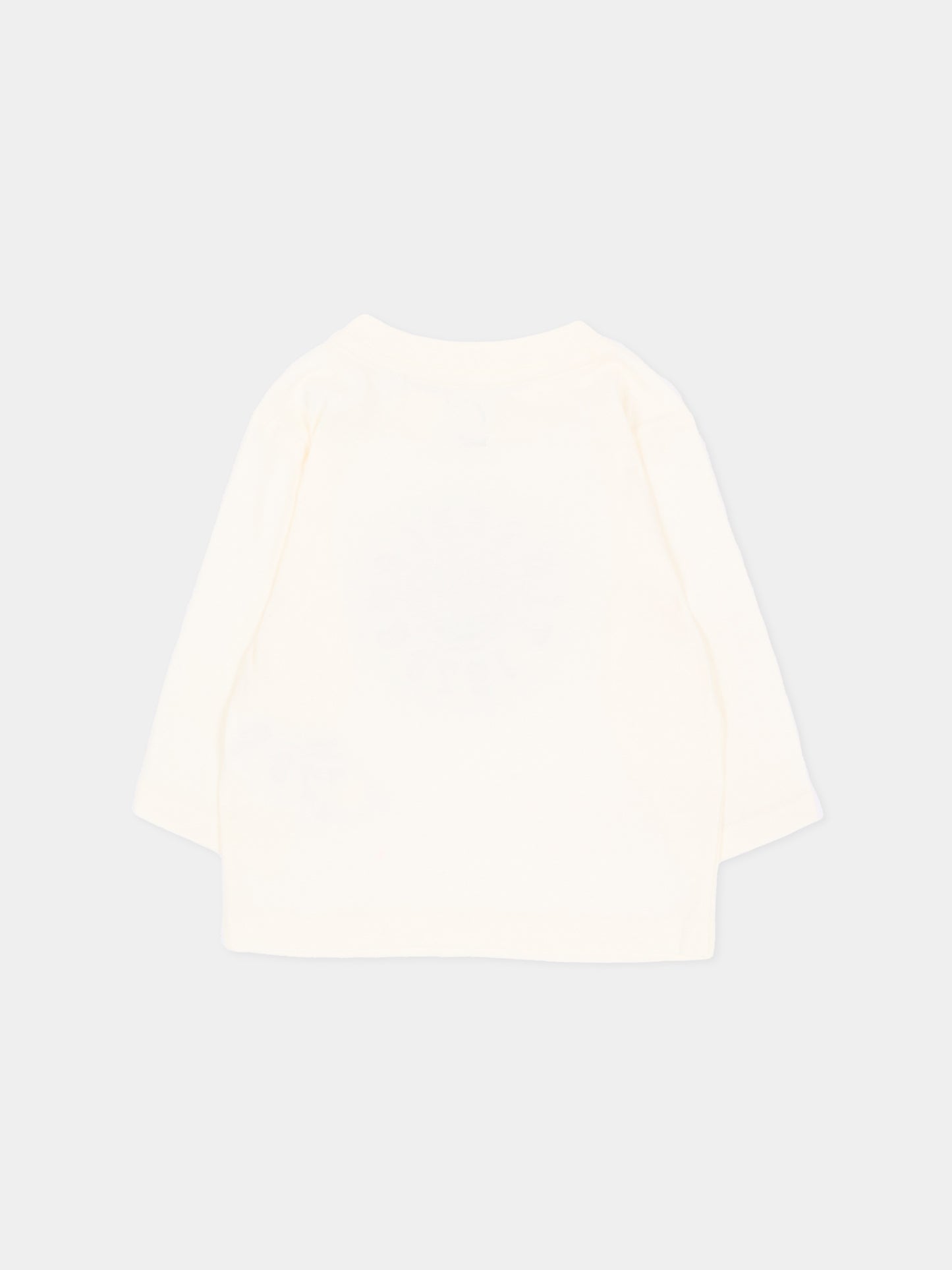 T-shirt a manica lunga avorio con logo,Timberland,T61026 127