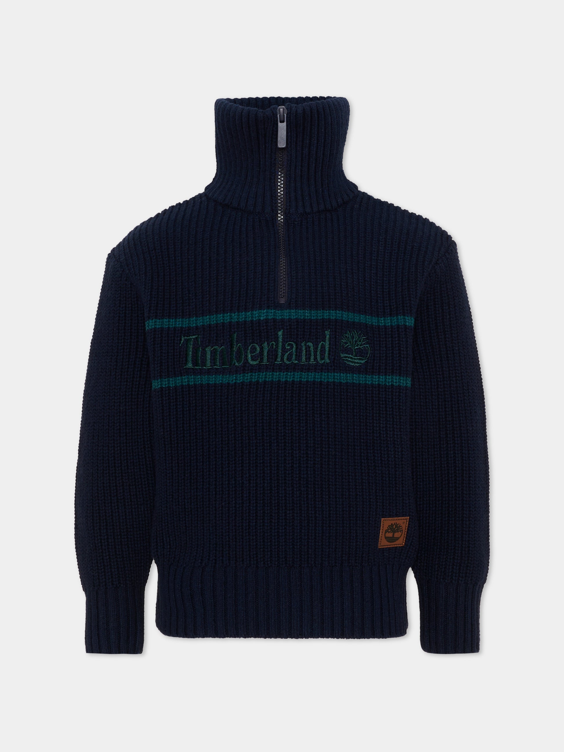 Maglione blu per bambino con zip,Timberland,T61082 849