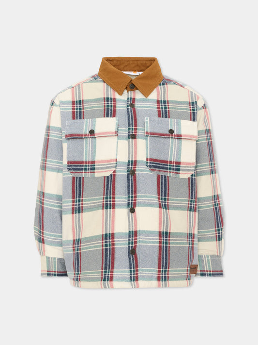 Camicia a manica lunga multicolor a quadri,Timberland,T61088 127