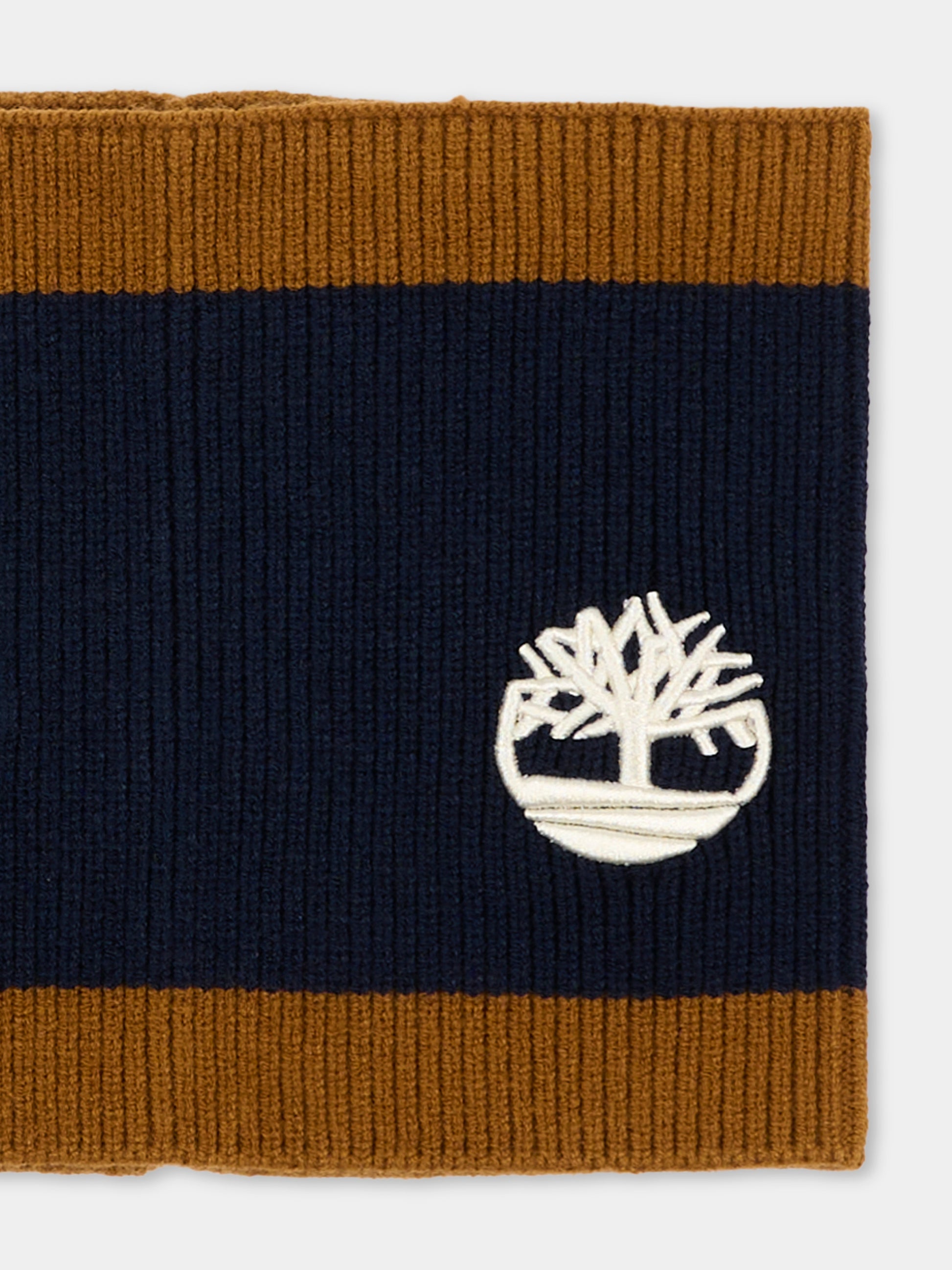 Sciarpa blu per bambino con logo,Timberland,T61101 849