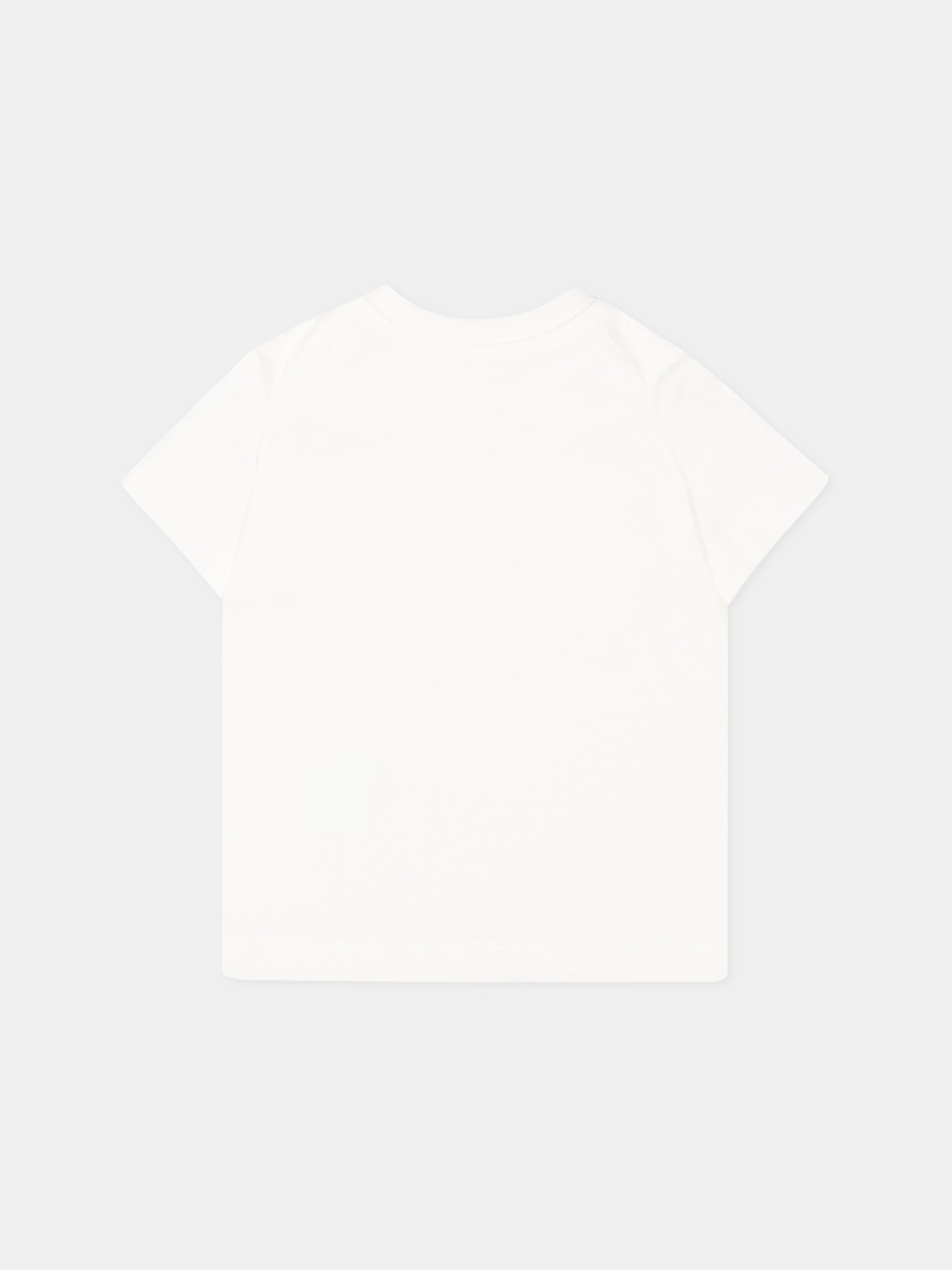 T-Shirt avorio per neonati con Teddy Bear,Moschino Kids,M9M047 LAA10 10063